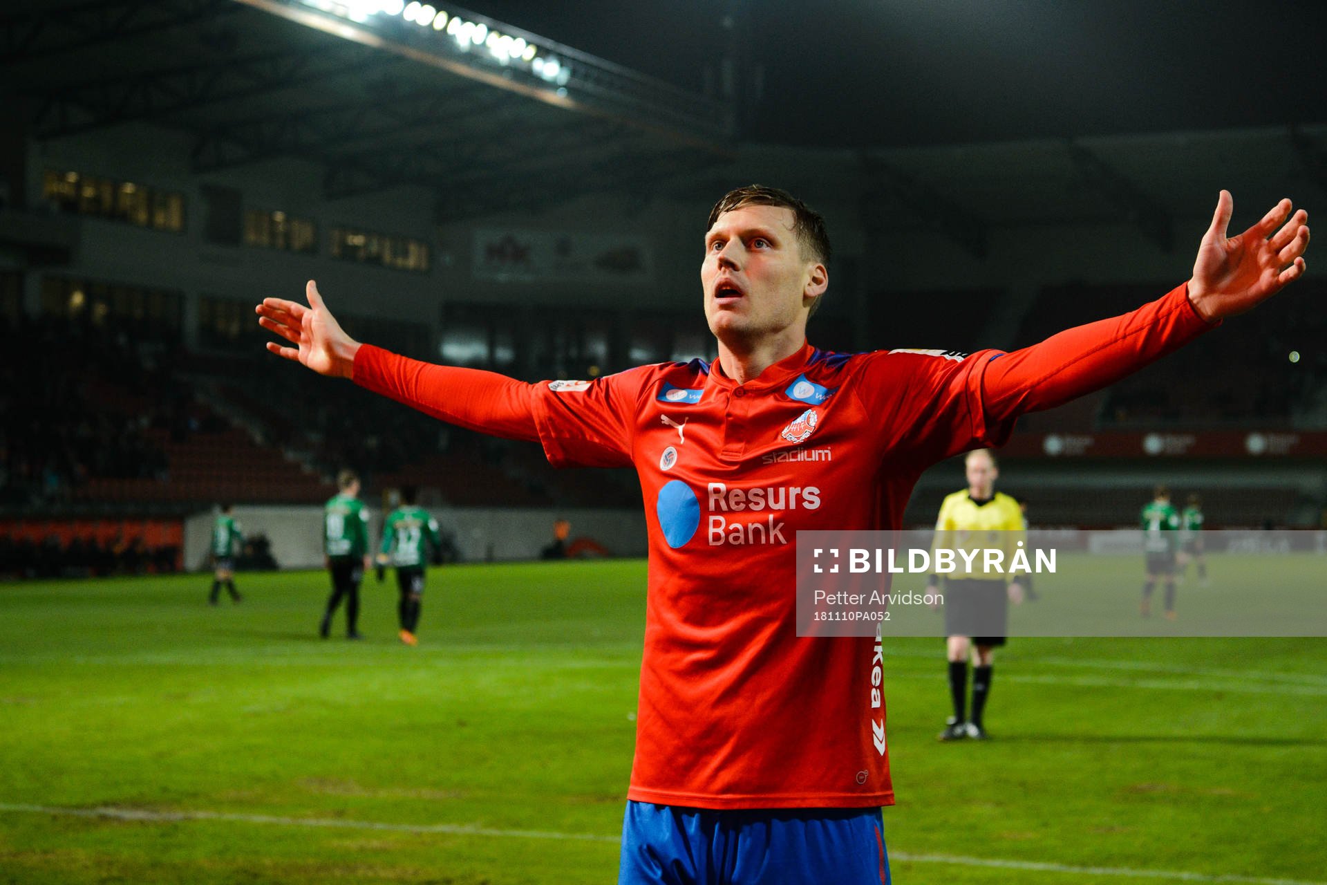 Helsingborgs Andri Runar Bjarnason  jublar