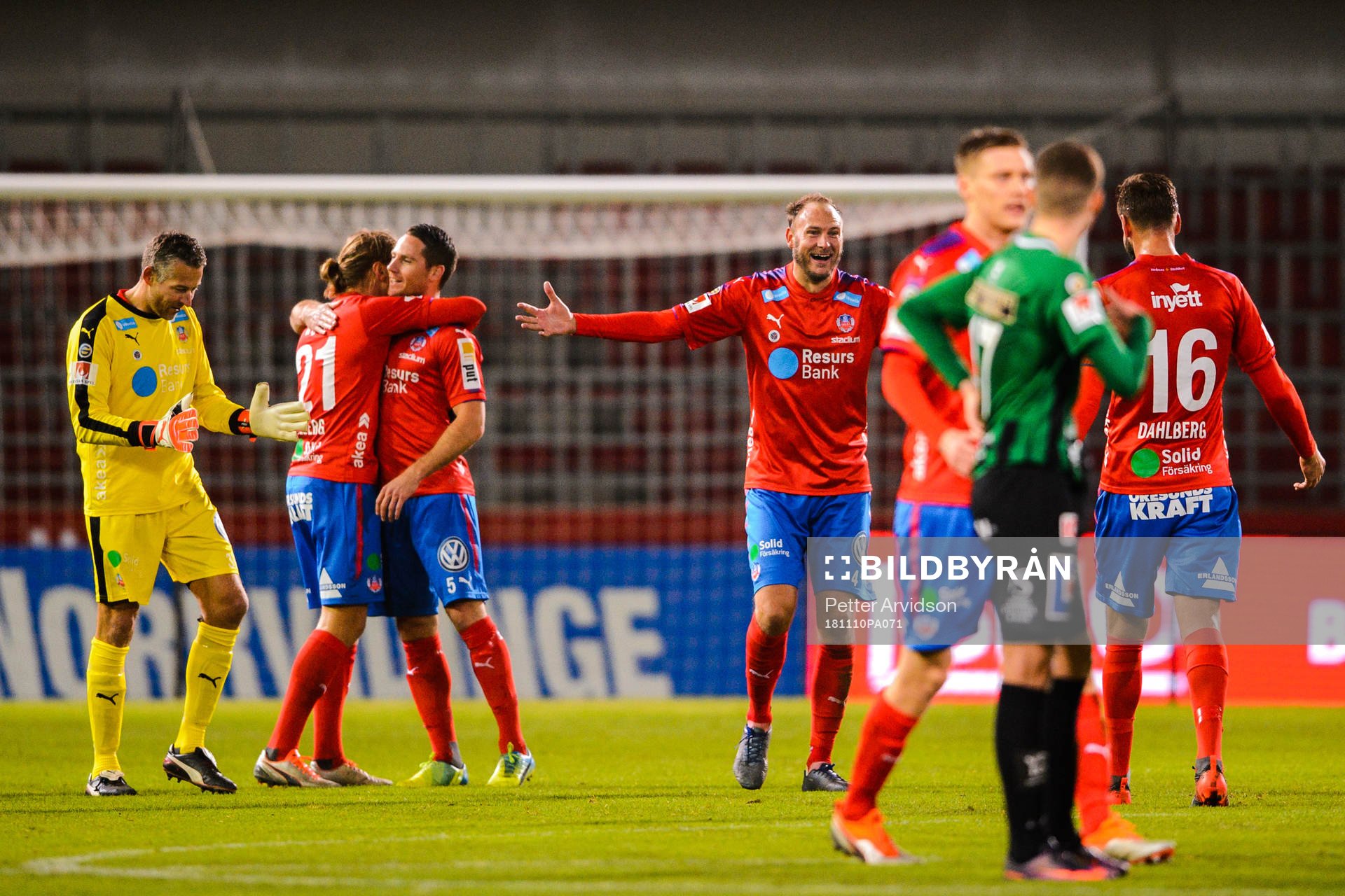 Helsingborgs spelare jublar