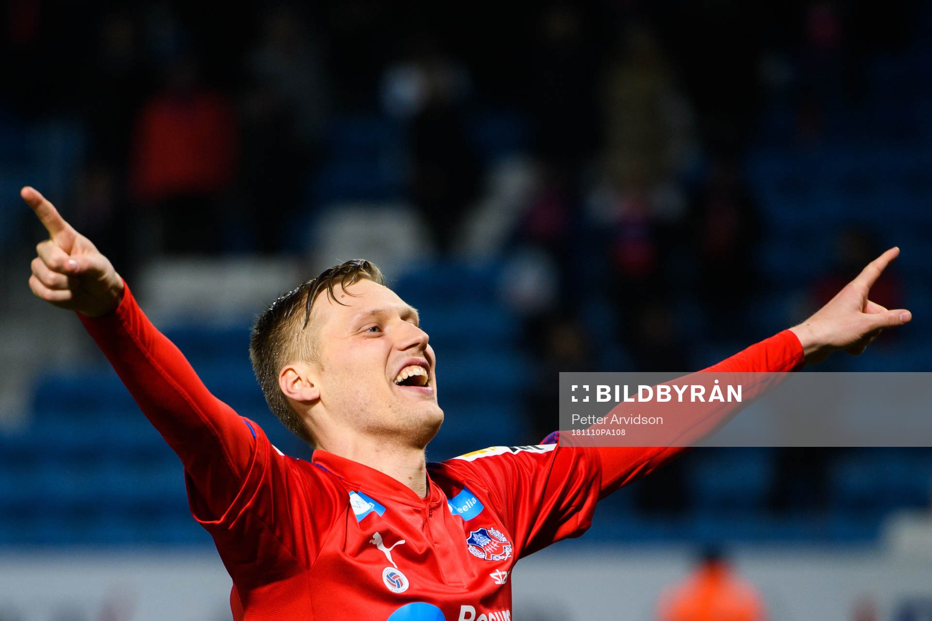 Helsingborgs Andri Runar Bjarnason jublar