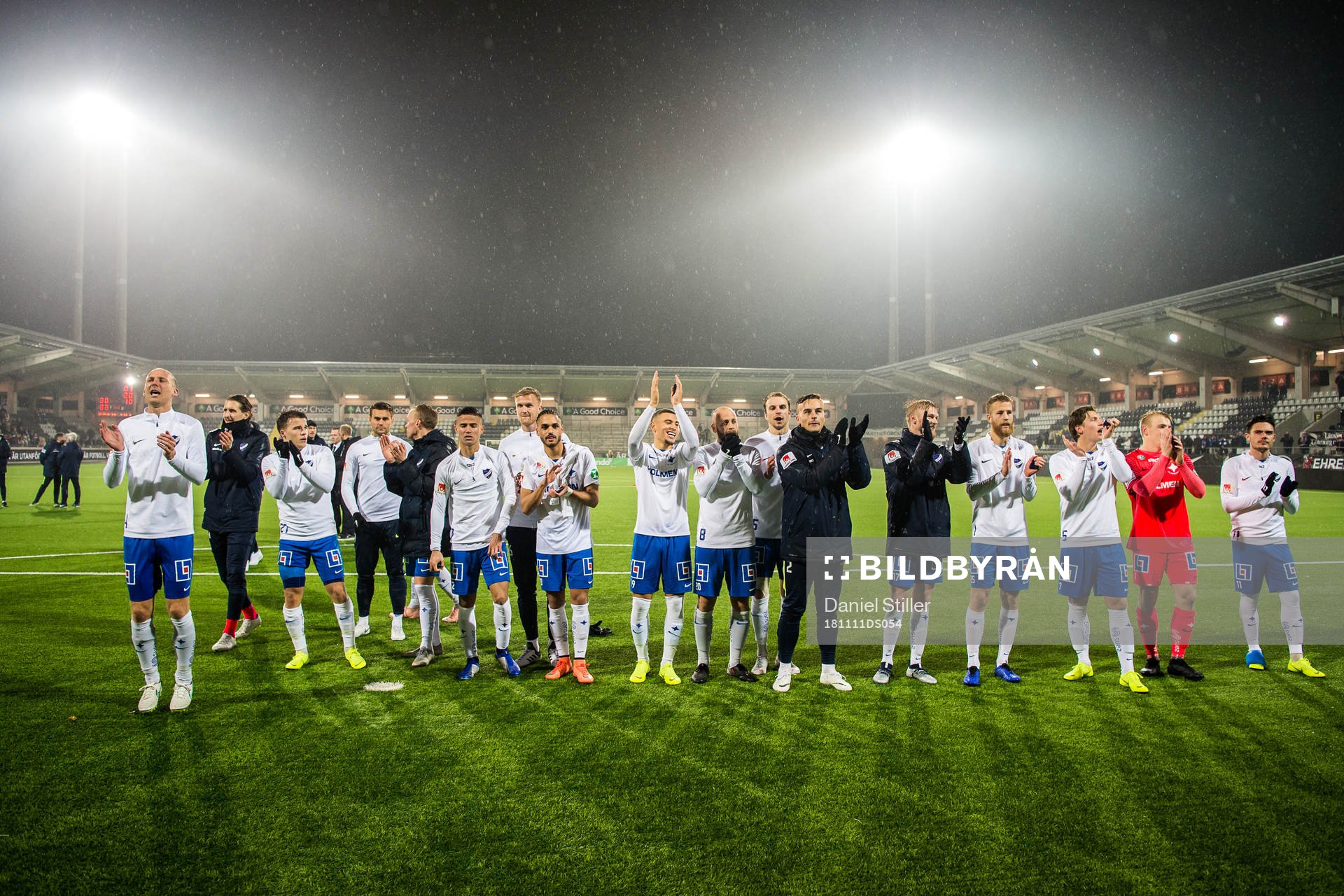 Norrköping tackar publiken efter fotbollsmatchen i Allsvenskan mellan Häcken och Norrköping den 11 november 2018 i Göteborg.