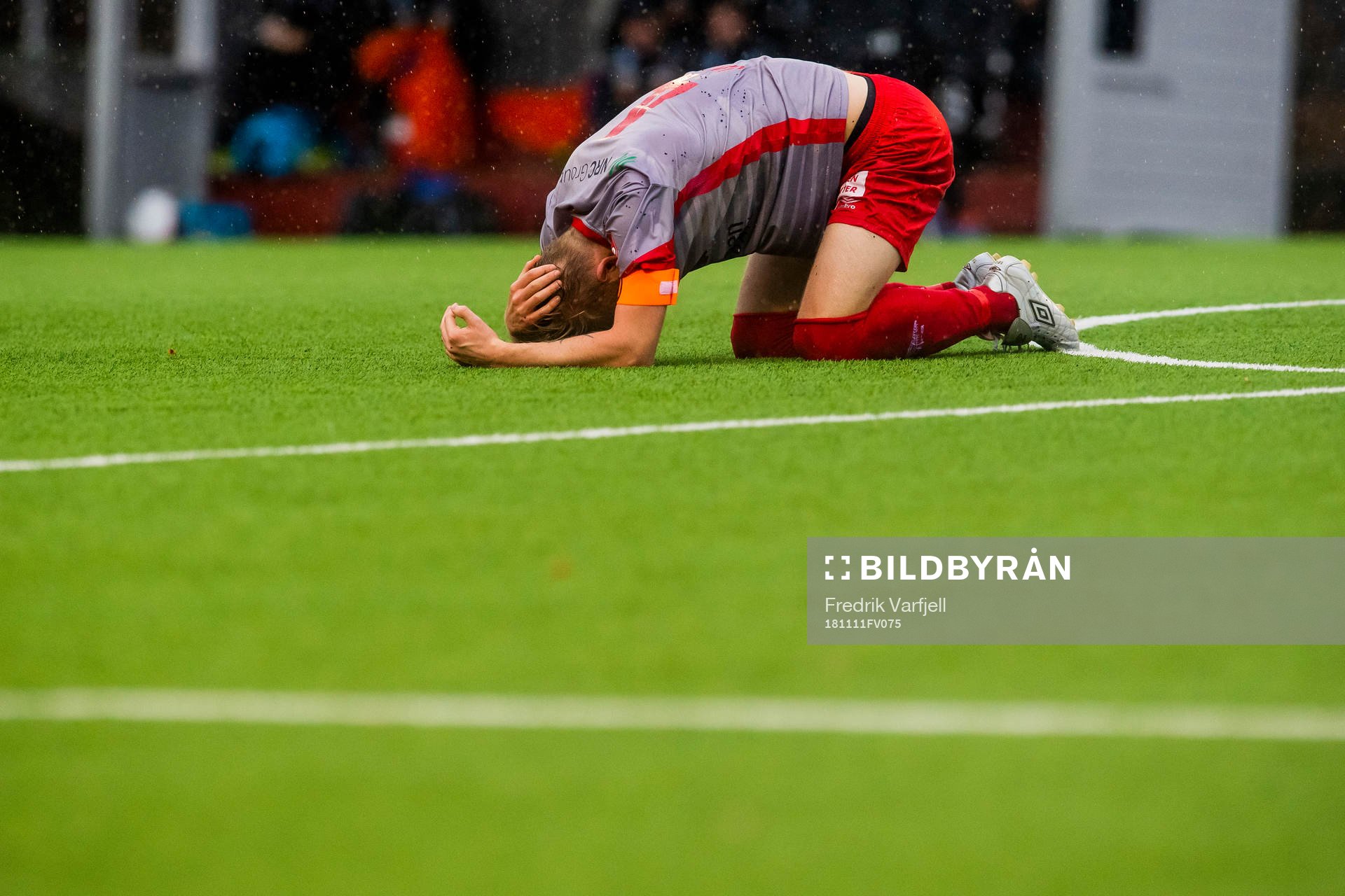 Kristian Jahr of Strømmen with an injury