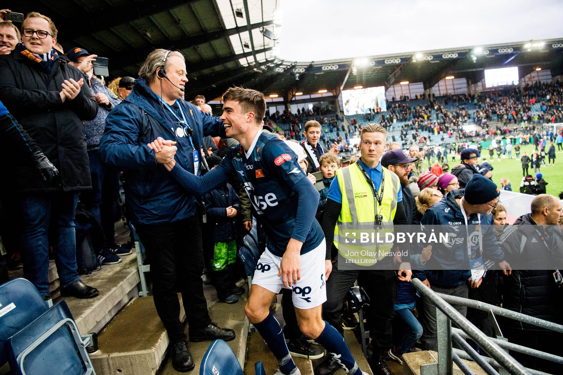 Sondre Flem Bjørshol of Viking celebrates