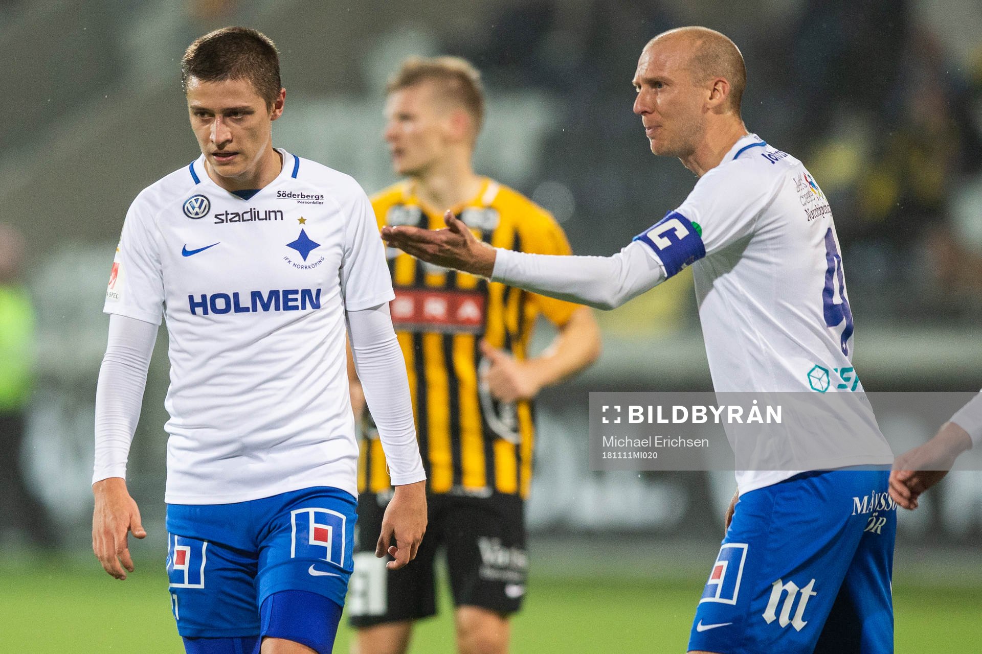 Norrköpings Simon Thern och Andreas Johansson i en