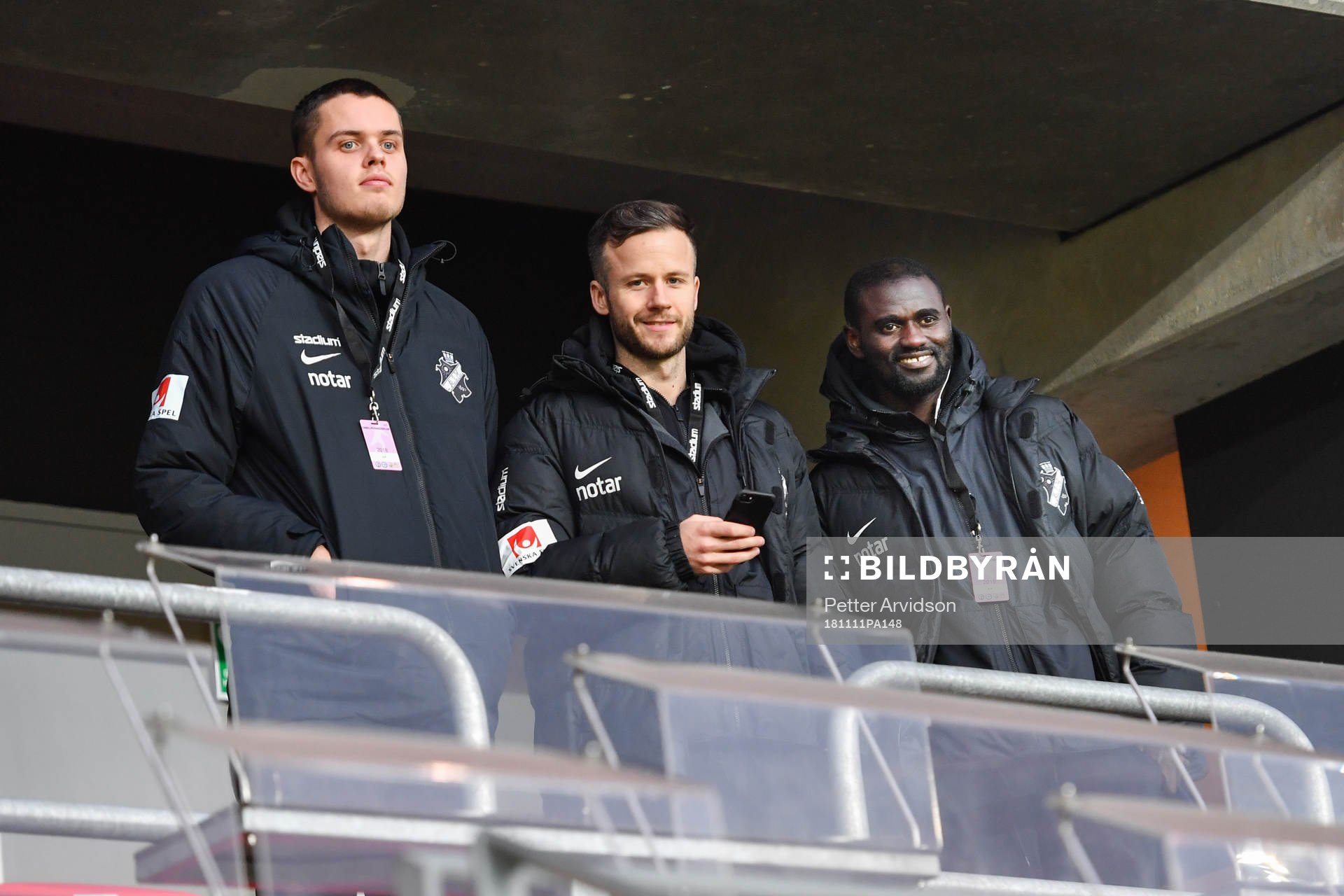 s målvakt Oscar Linnér, Robert Lundström och Enoch Kofi