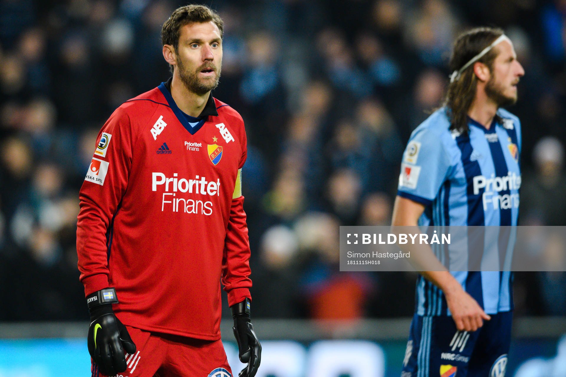 Djurgårdens målvakt Andreas Isaksson och Jonas Olsson