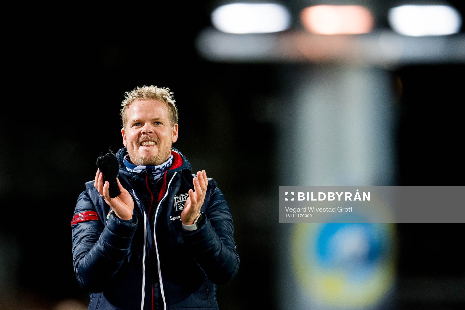 Christian Michelsen, head coach of Kristiansund, celebrates