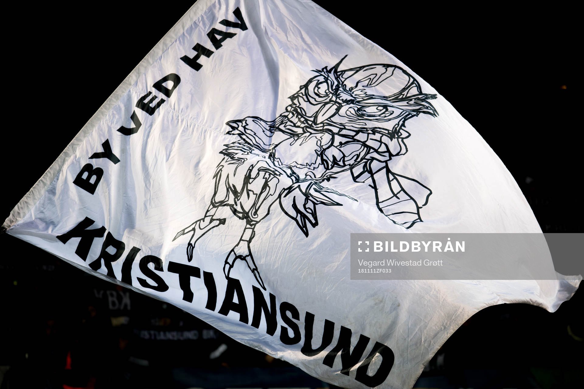 A Kristiansund supporter flag