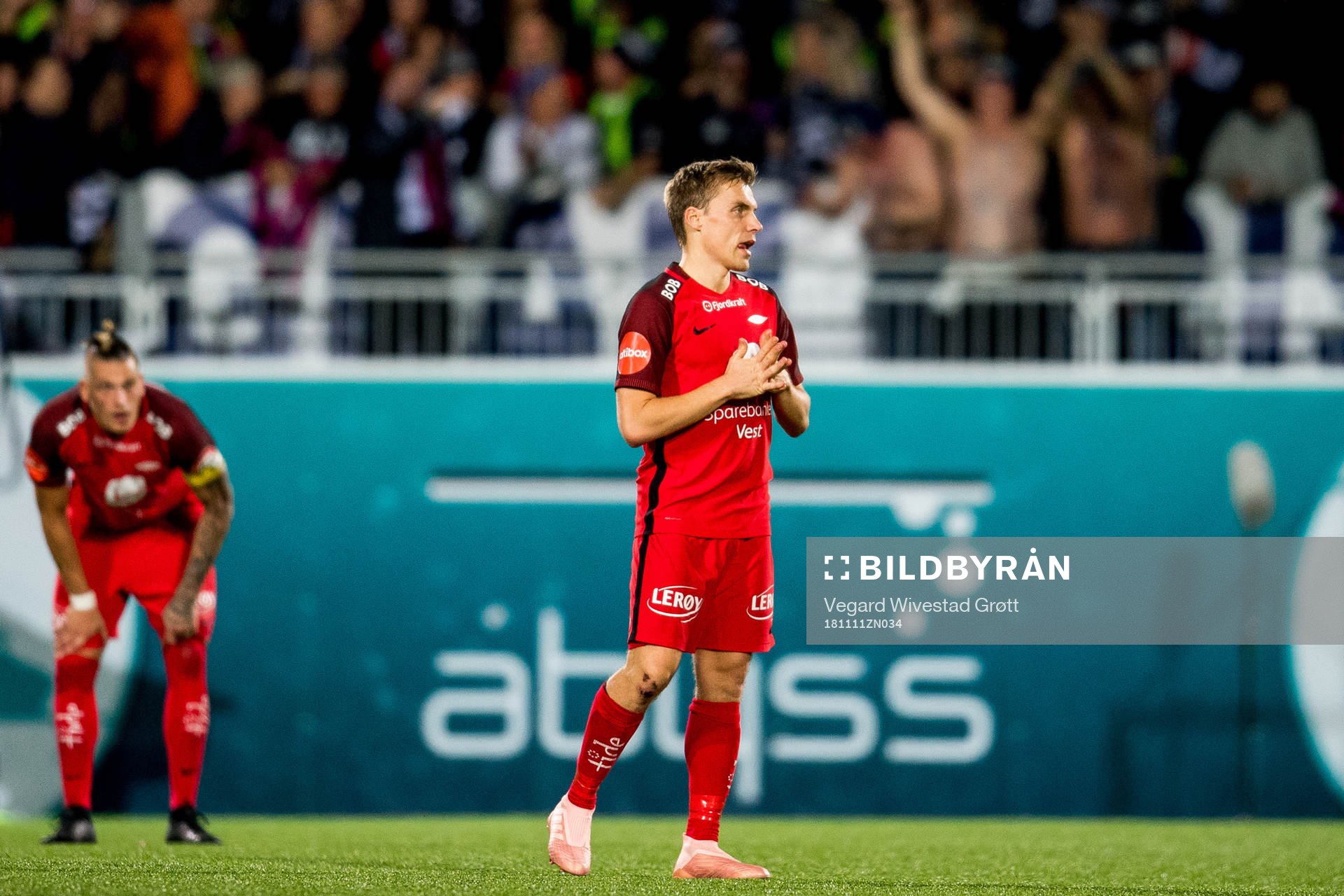 Ruben Yttergård Jenssen of Brann looks dejected