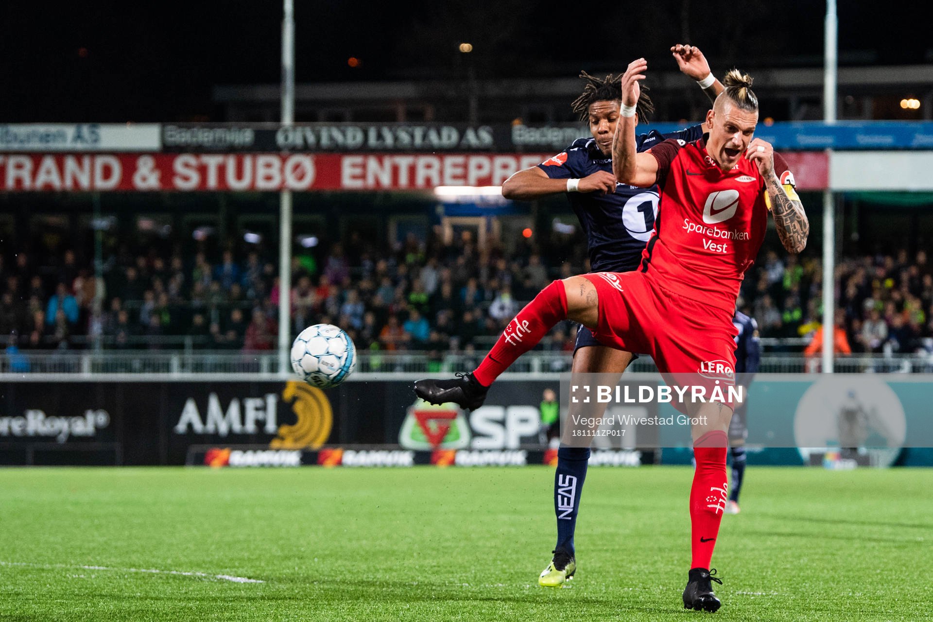 Christophe Psyché of Kristiansund and Vito Wormgoor of