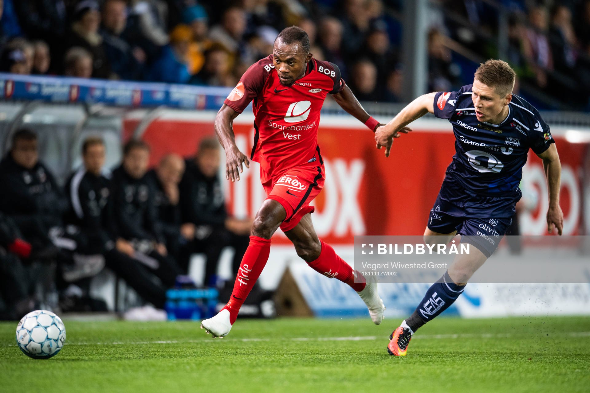 Gilbert Koomson of Brann and Torgil Øwre Gjertsen of
