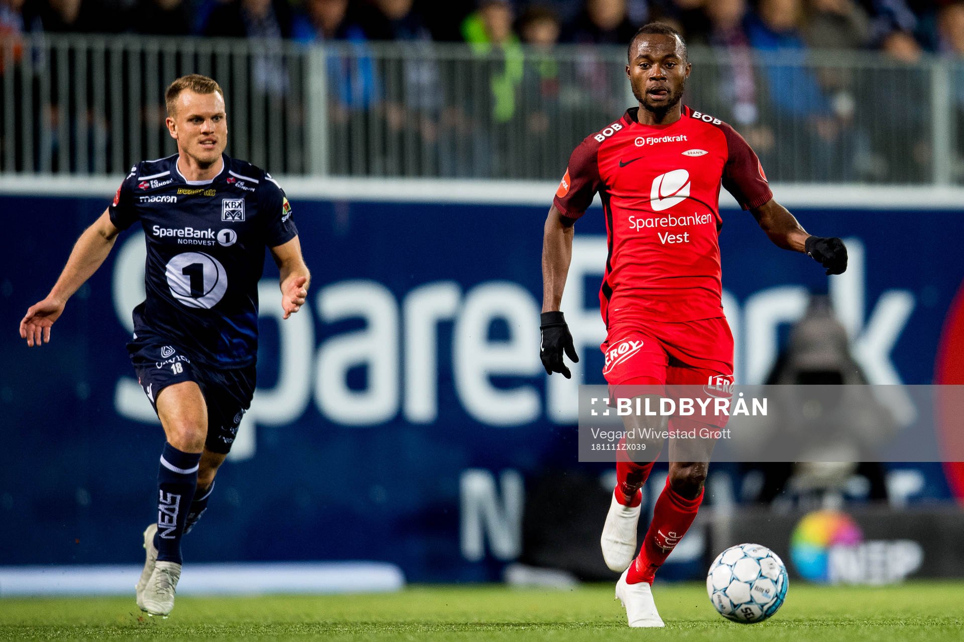 Stian Semb Aasmundsen of Kristiansund and Gilbert Koomson