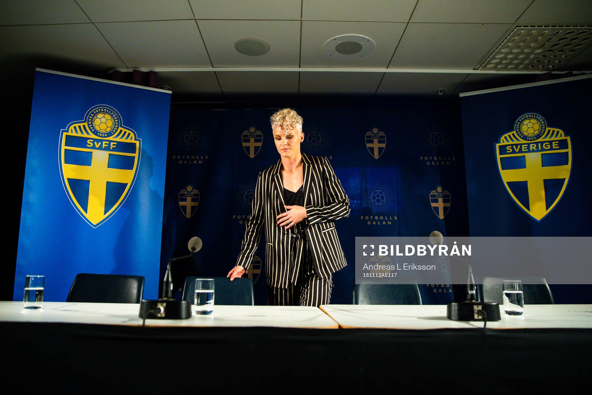 Nilla Fischer på en presskonferens