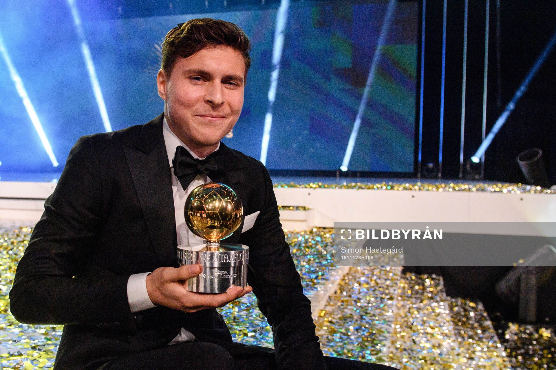Victor Nilsson Lindelöf vinnare av Guldbollen under Fotbollsgalan den 12 november 2018 i Stockholm..