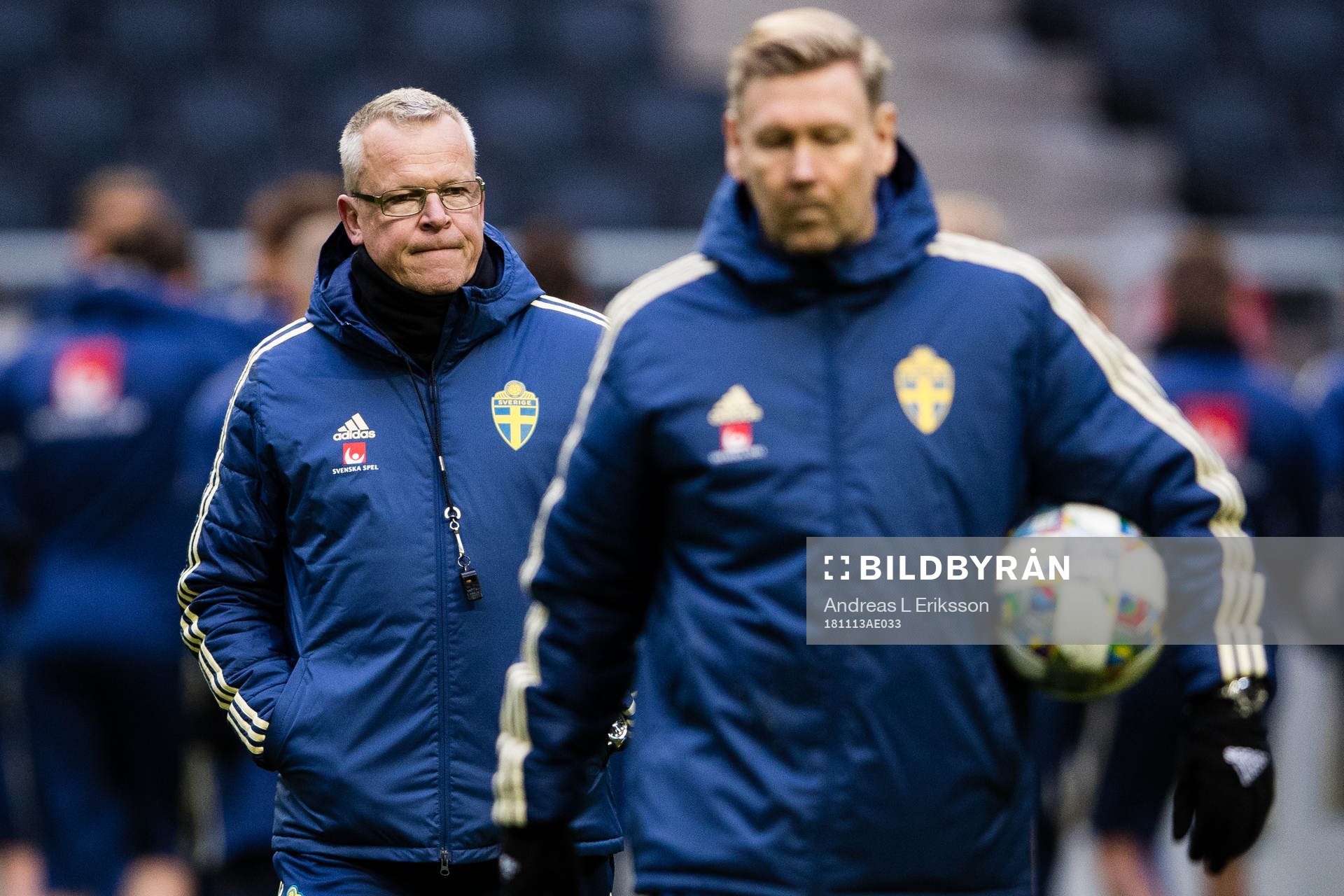 Sveriges förbundskapten Janne Andersson och assisterande