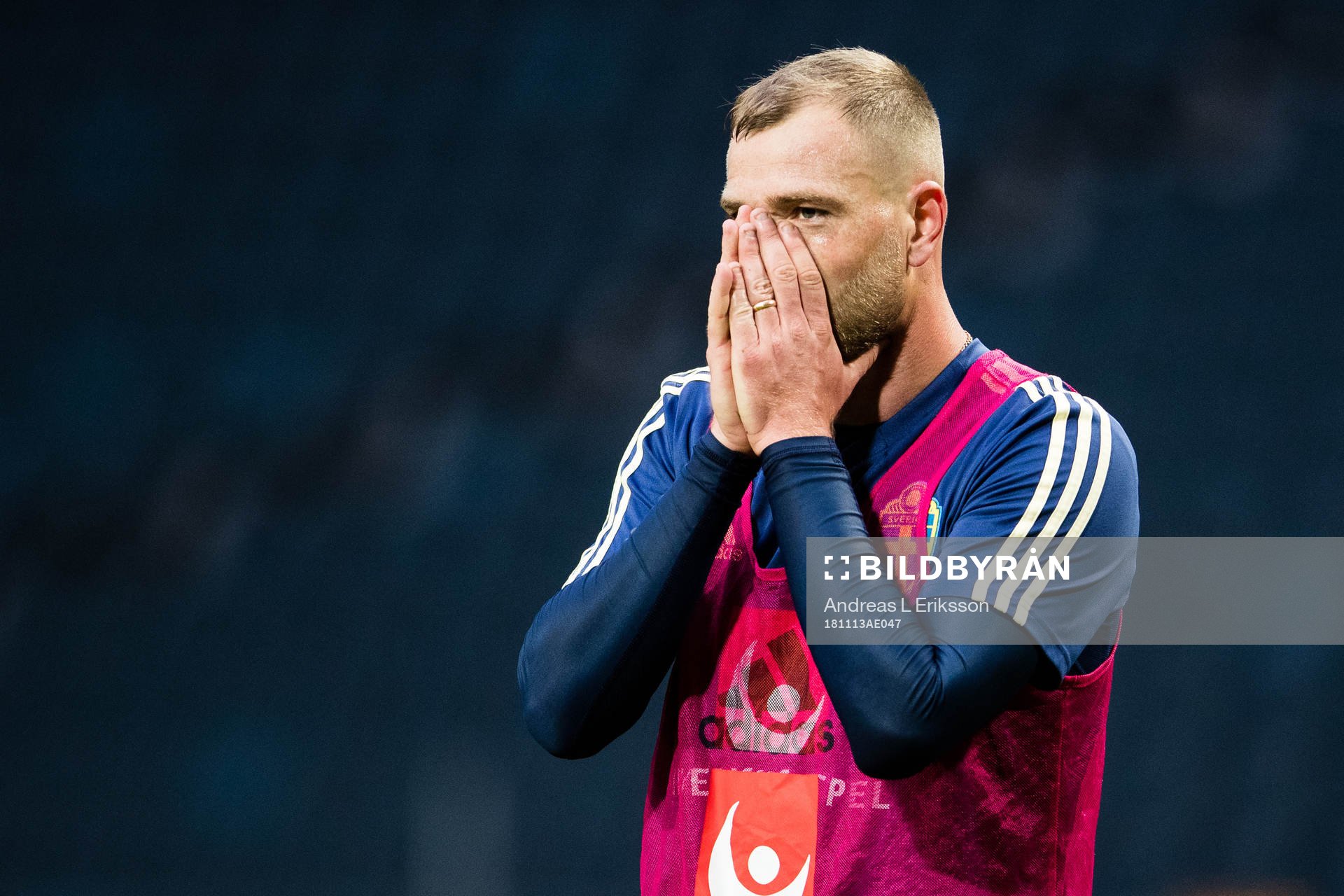 Sveriges John Guidetti under en träning med Sveriges fotbollslandslag den 13 november 2018 i Stockholm. 