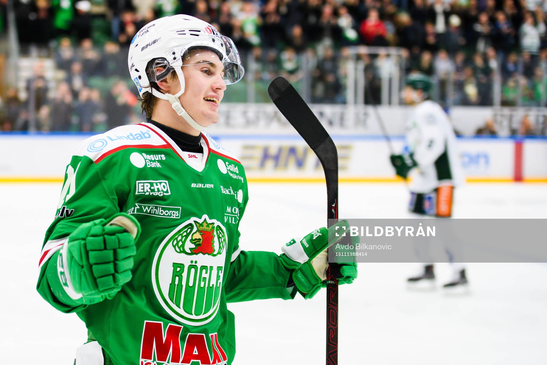 Rögles Nils Höglander jublar 2-1