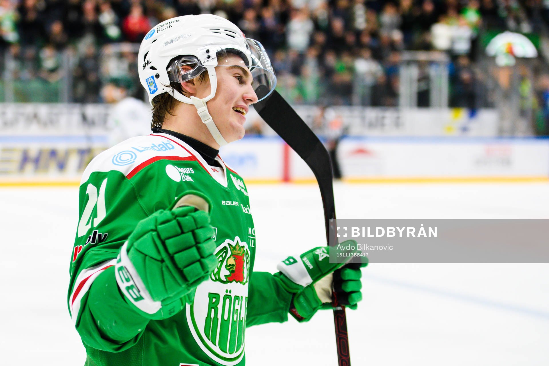 Rögles Nils Höglander jublar