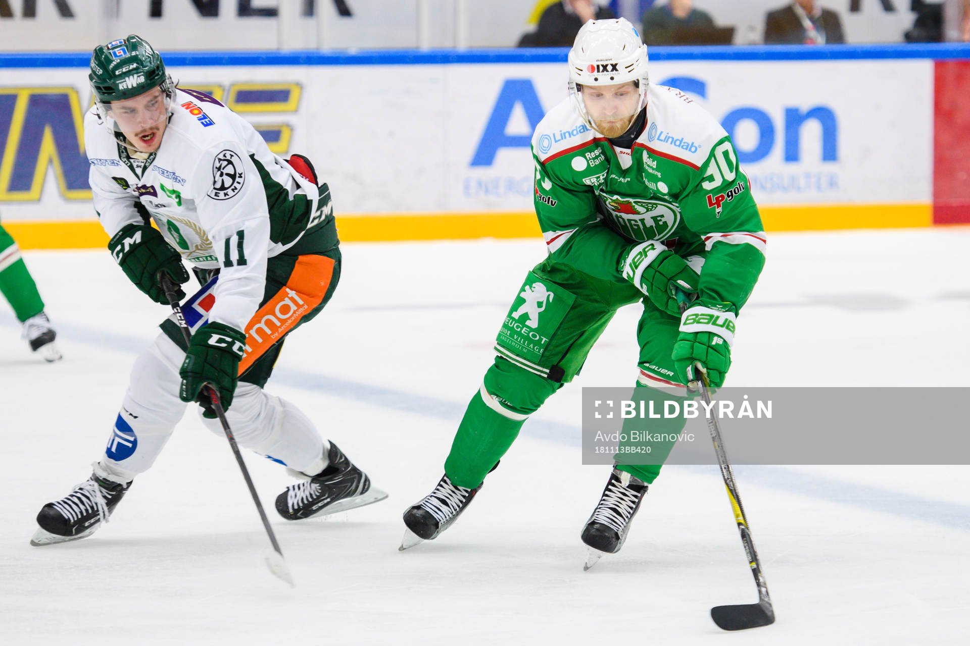 Rögles Ted Brithén och Färjestads Joakim Nygård