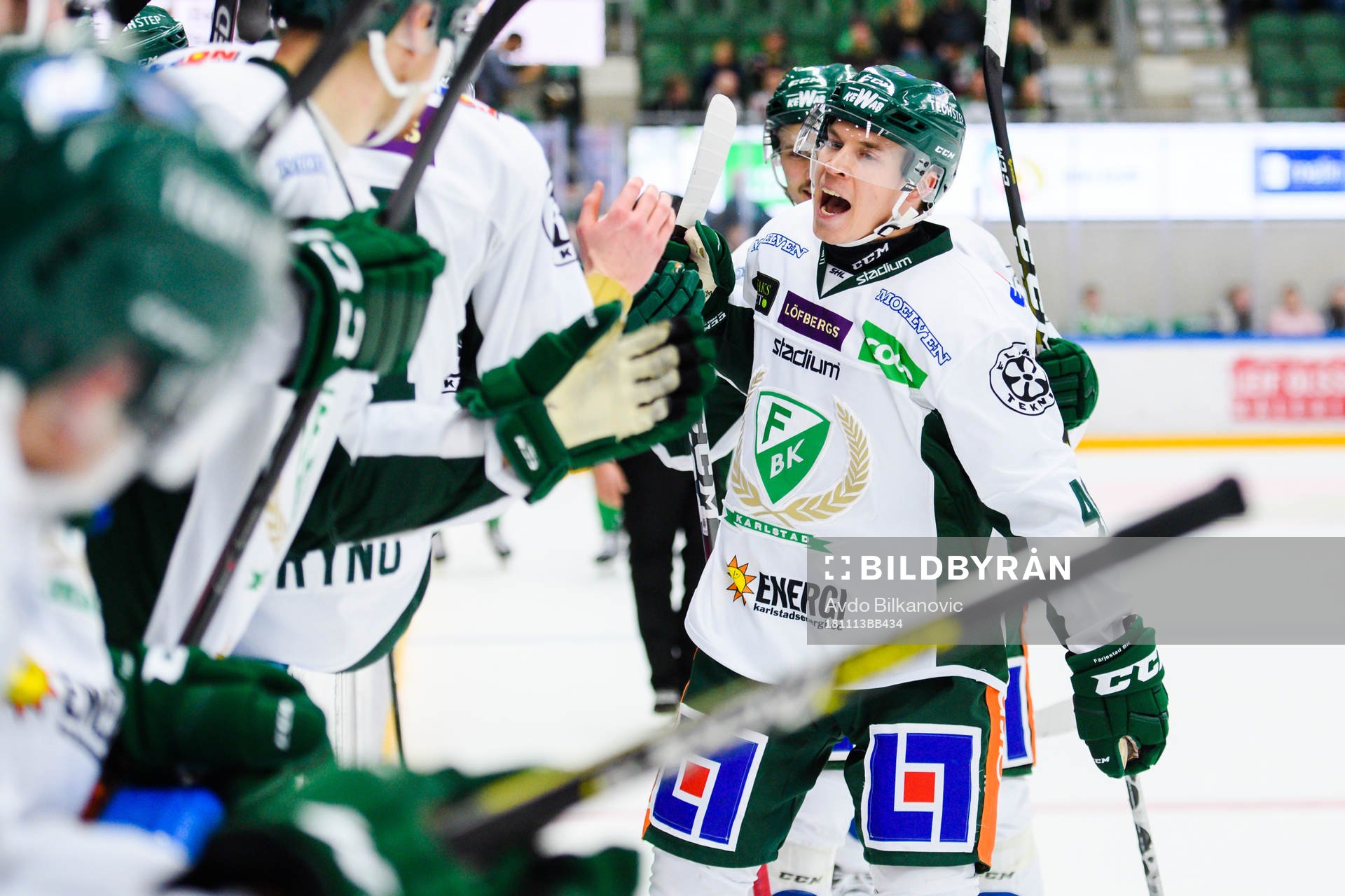 Färjestads Tomi Sallinen jublar