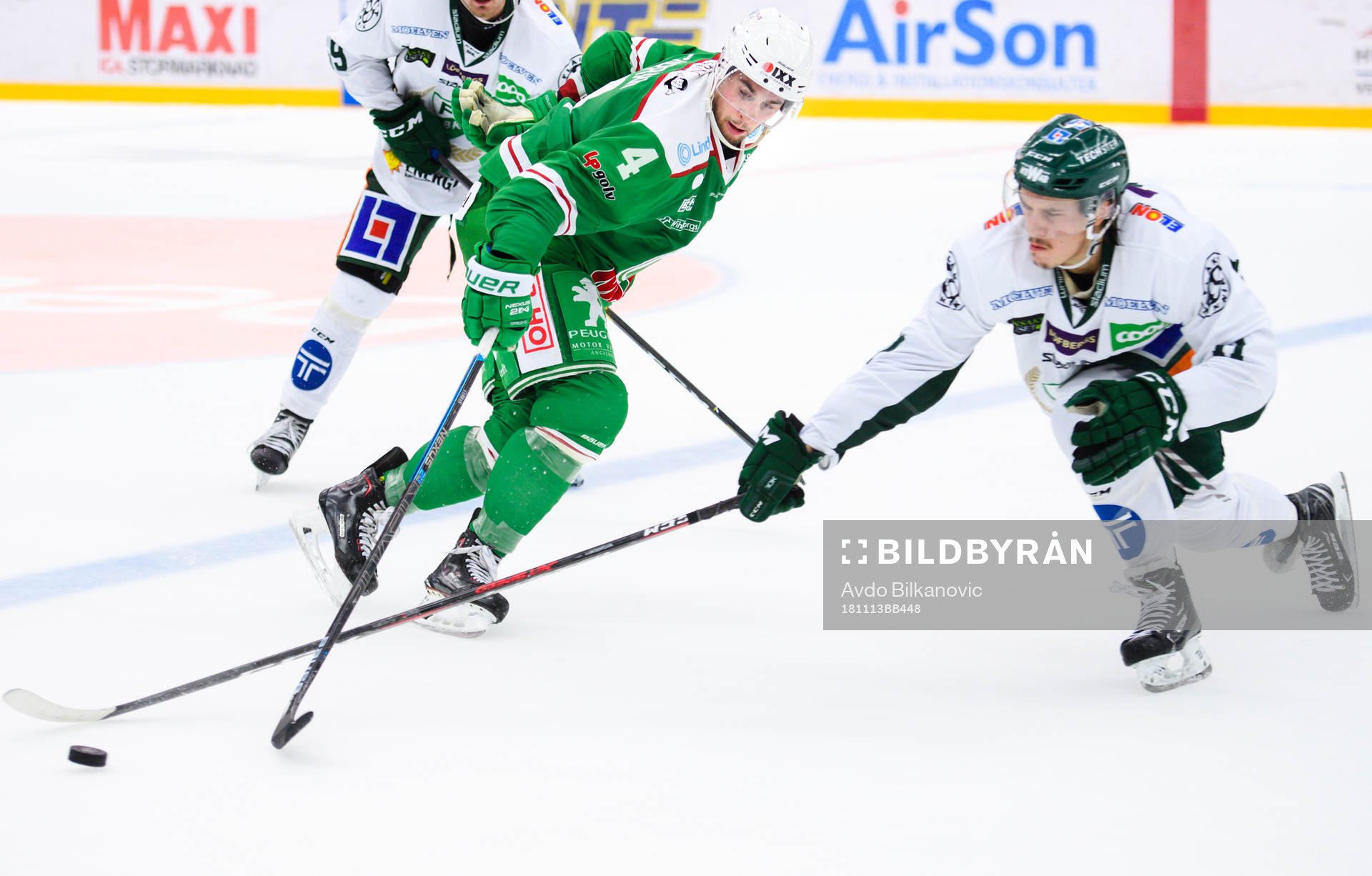 Rögles Kodie Curran och Färjestads Joakim Nygård