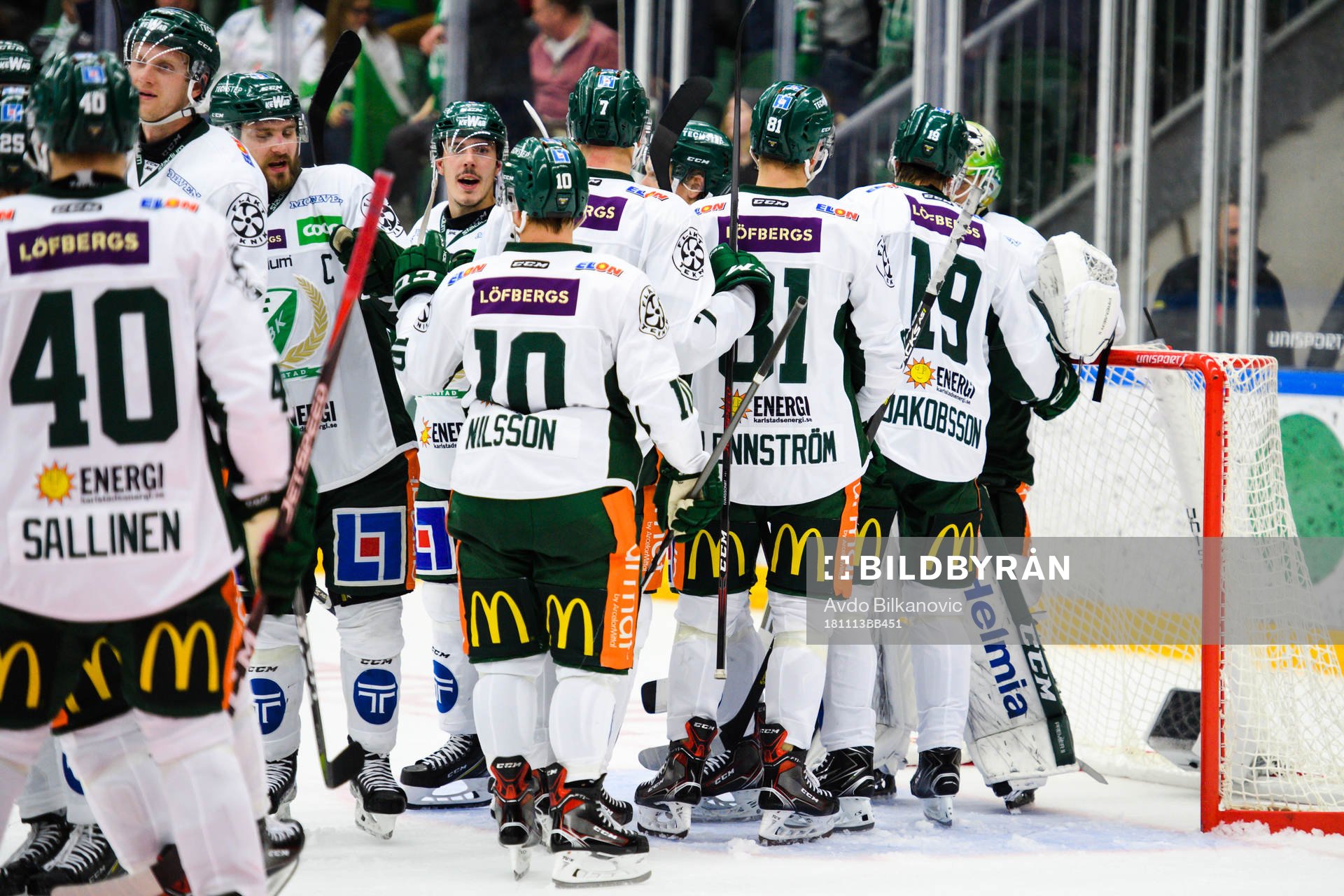 Färjestads spelare jublar
