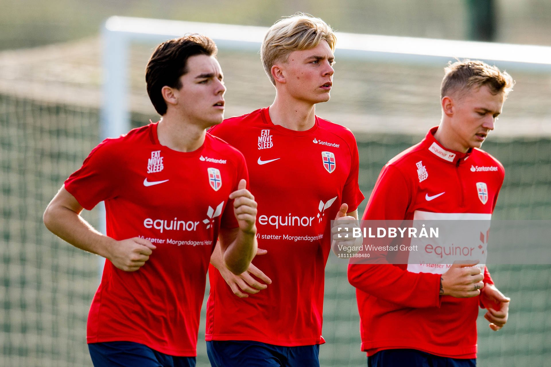 Hugo Vetlesen, Tobias Borchgrevink Børkeeiet and Birk Risa of Norway during a training session on November 13, 2018 in La Manga.