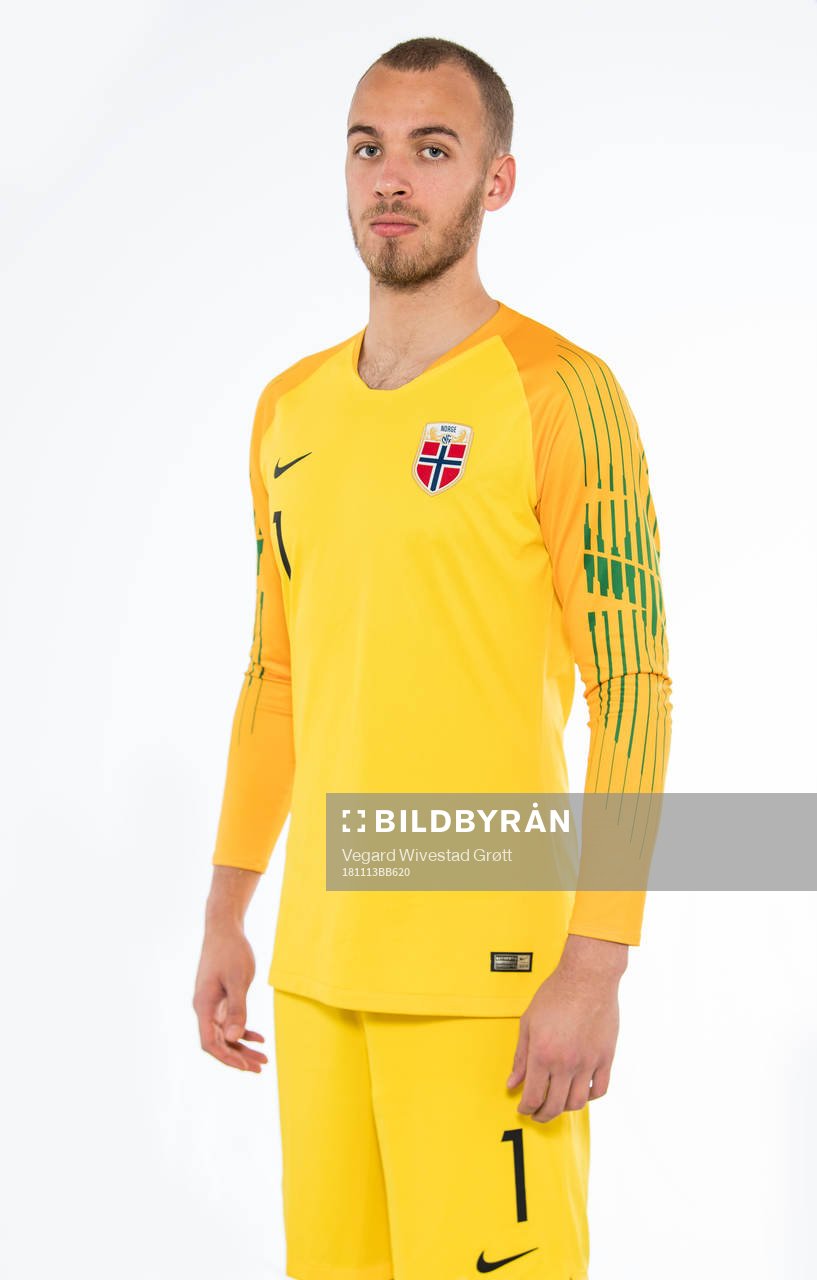 Goalkeeper Markus Olsen Pettersen of Norway poses for a