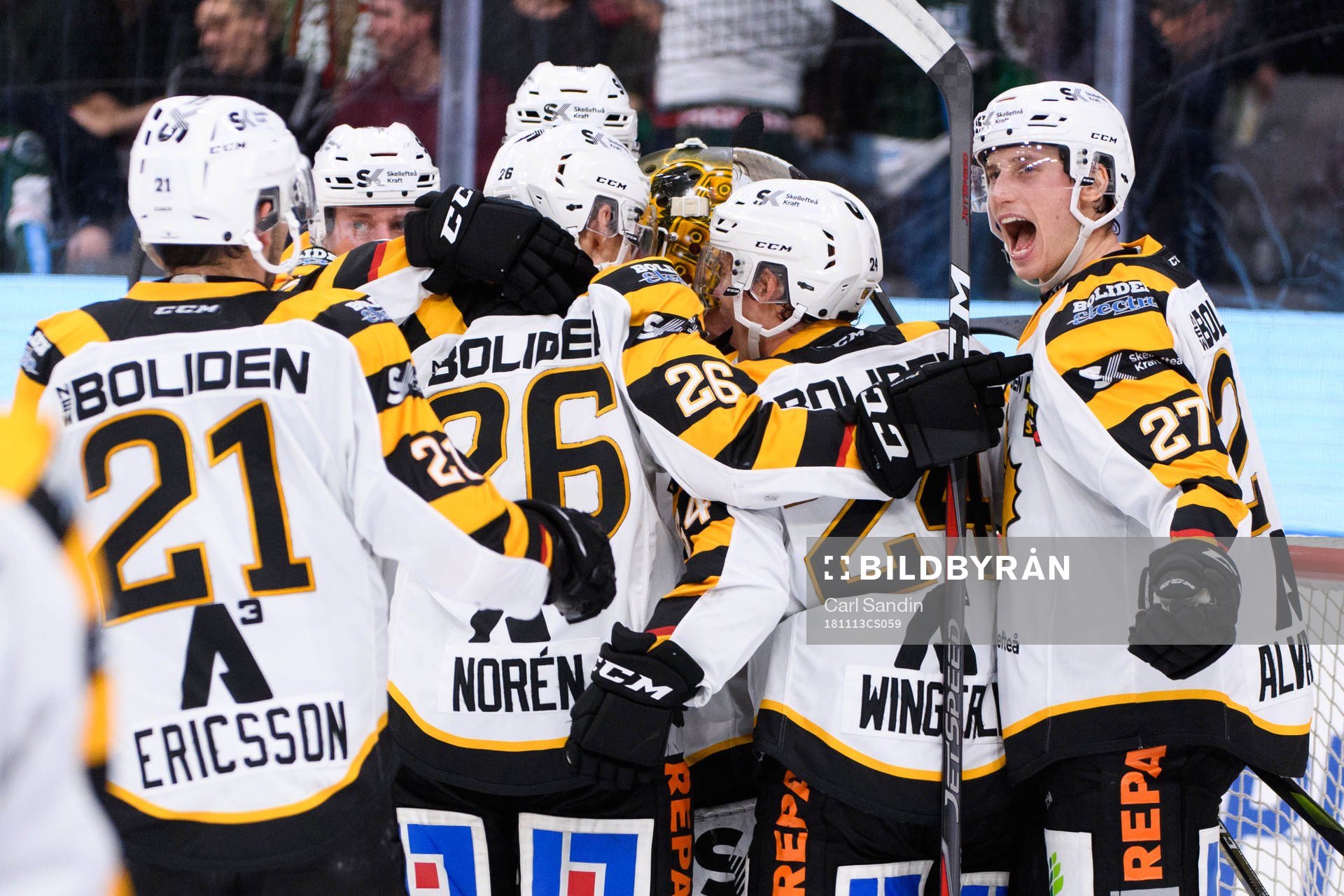 Skellefteåspelarna jublar