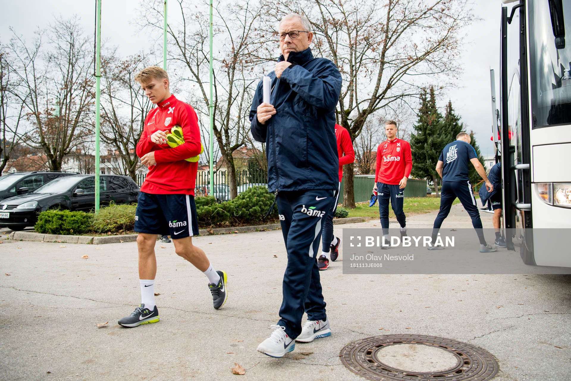 Martin Ødegaard of Norway and Lars Lagerbäck, head coach