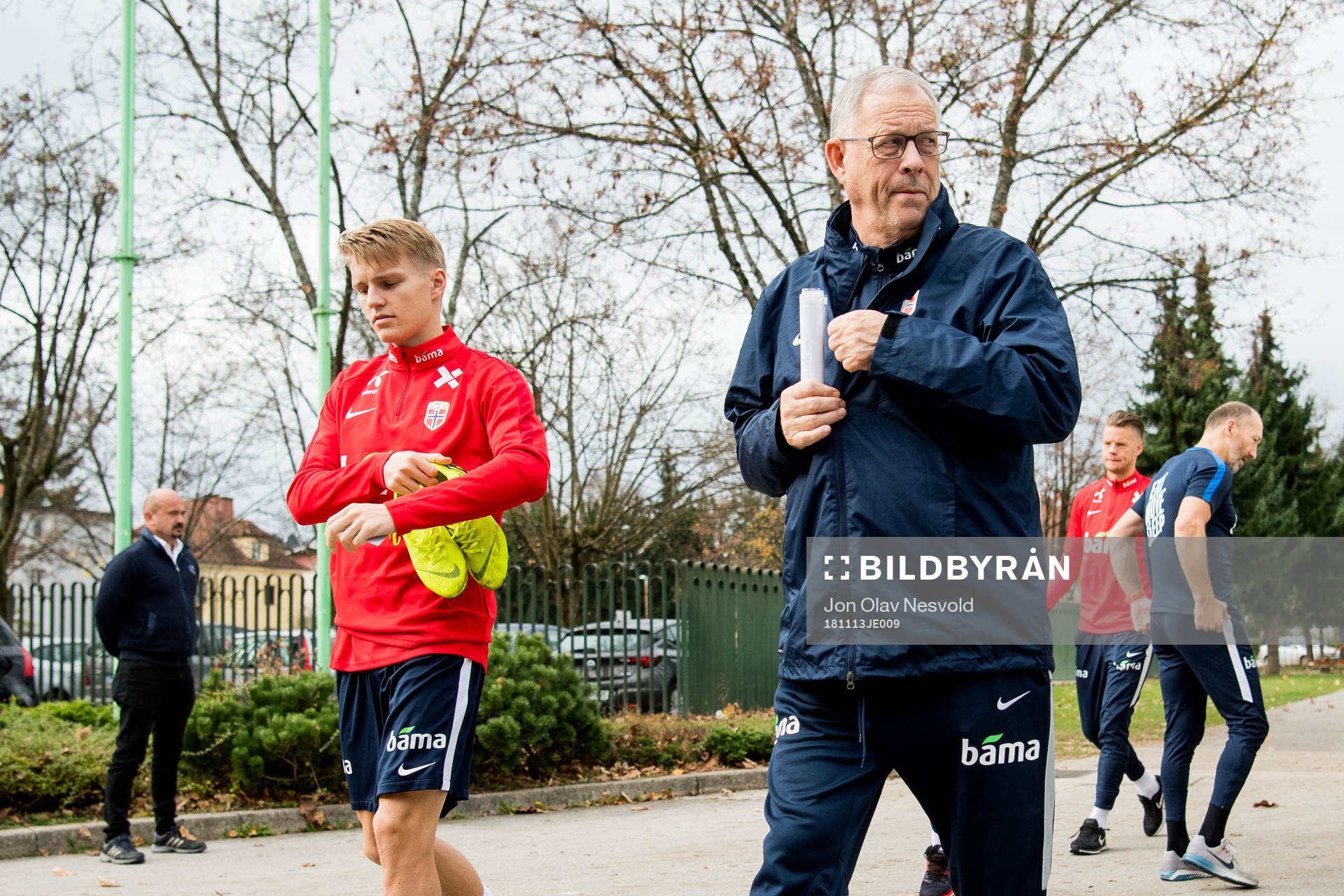 Martin Ødegaard of Norway and Lars Lagerbäck, head coach
