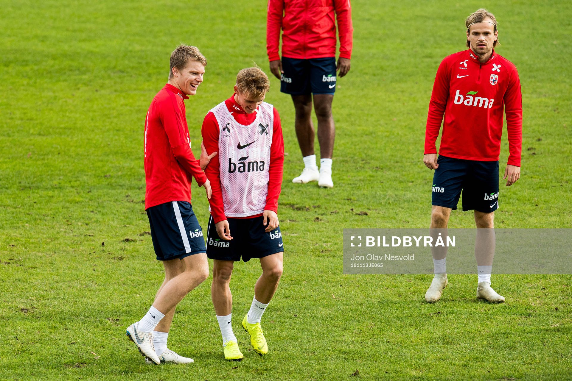 Sigurd Rosted, Martin Ødegaard and Iver Fossum of Norway