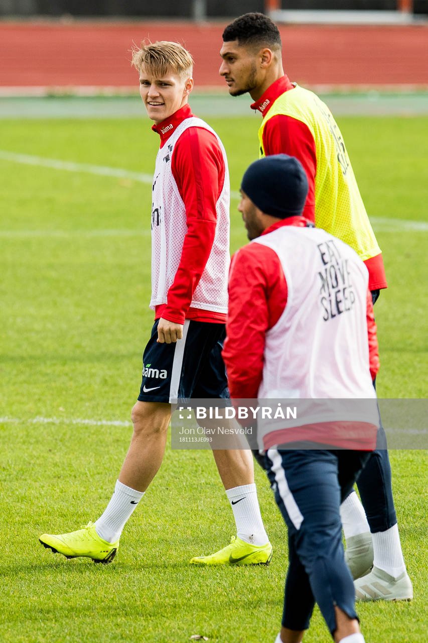 Martin Ødegaard and Bjørn Maars Johnsen of Norway