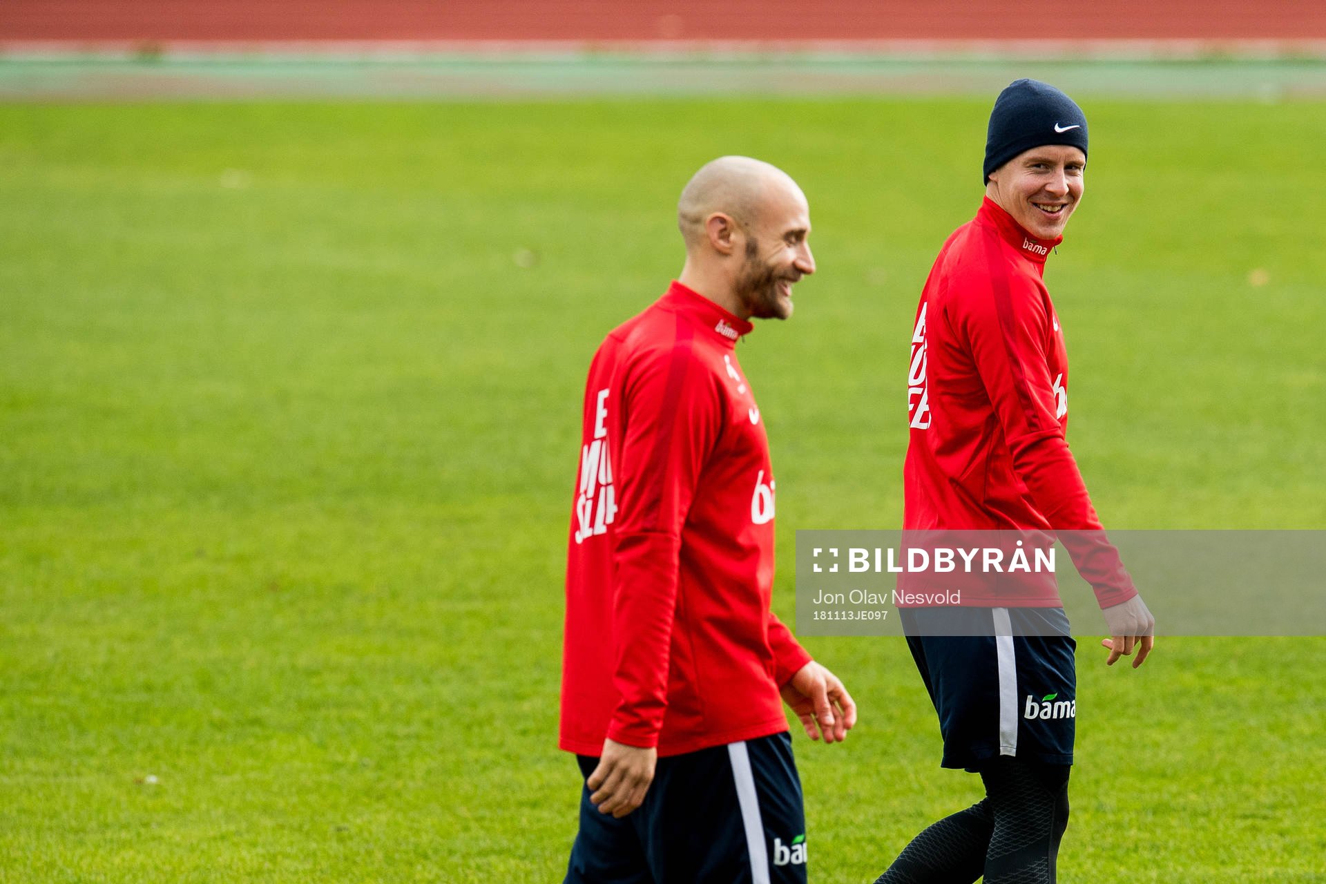 Tore Reginiussen and Stefan Johansen of Norway