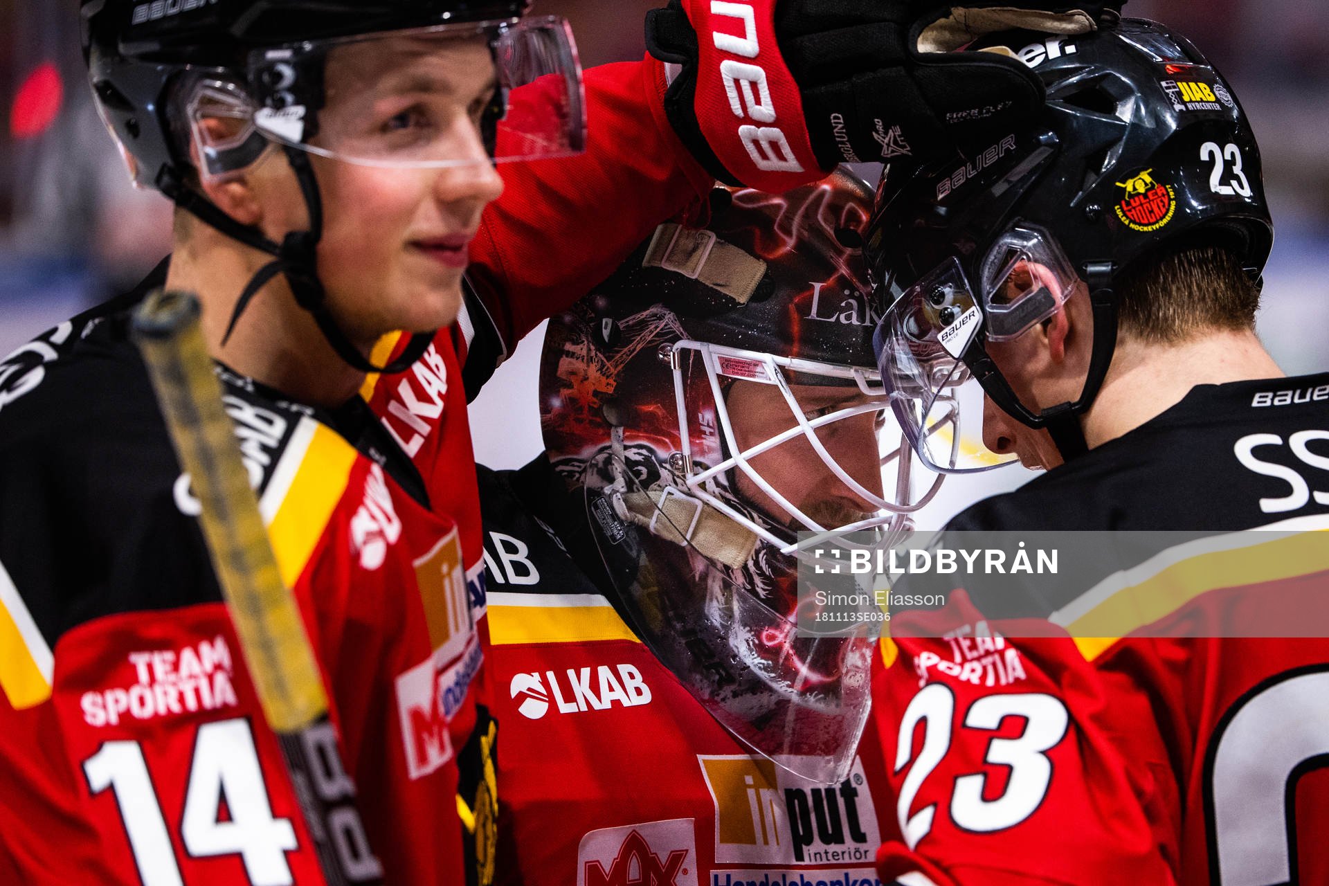 Luleås Jonas Berglund, målvakt Joel Lassinantti och