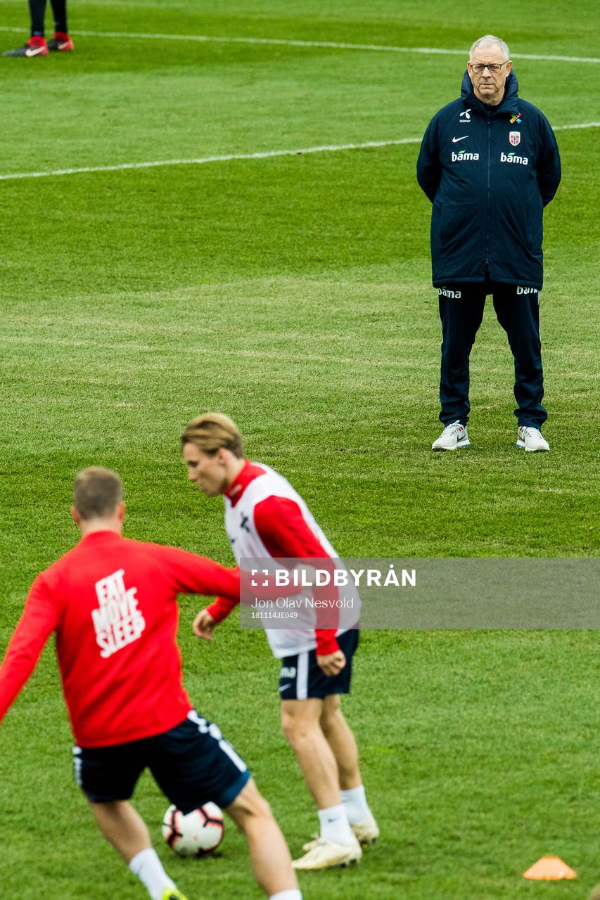 Lars Lagerbäck, head coach of Norway, during a training session on November 14, 2018 in Domzale.