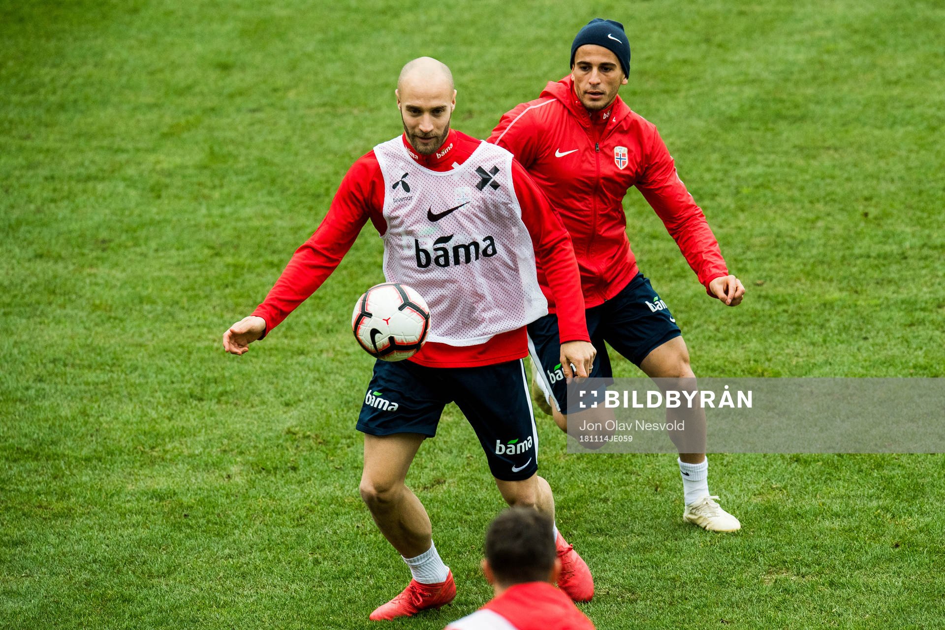 Tore Reginiussen and Omar Elabdellaoui of Norway