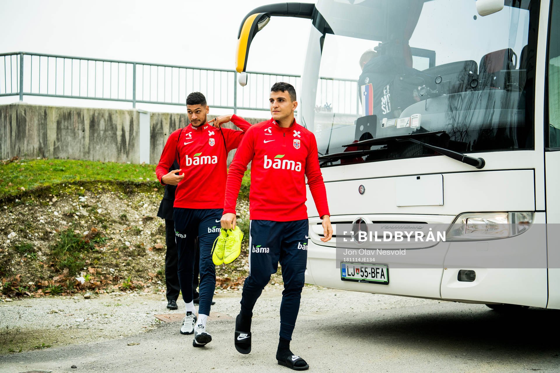 Bjørn Maars Johnsen and Mohamed Elyounoussi of Norway