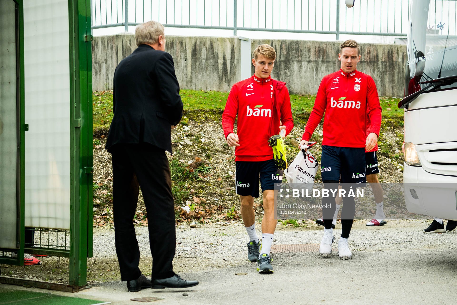 Martin Ødegaard and Stefan Johansen of Norway