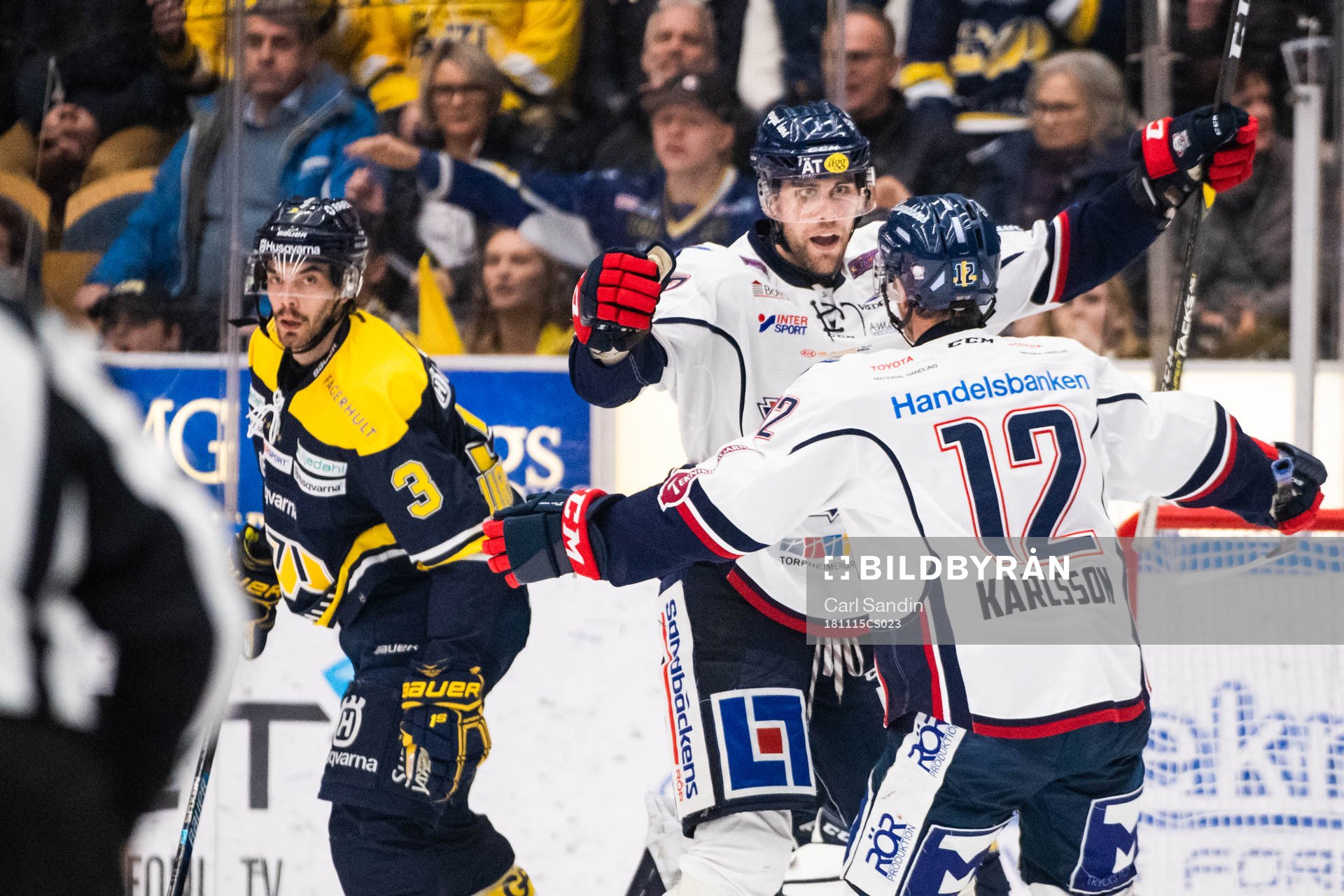 Linköpings Dan Pettersson och Sebastian Karlsson jublar