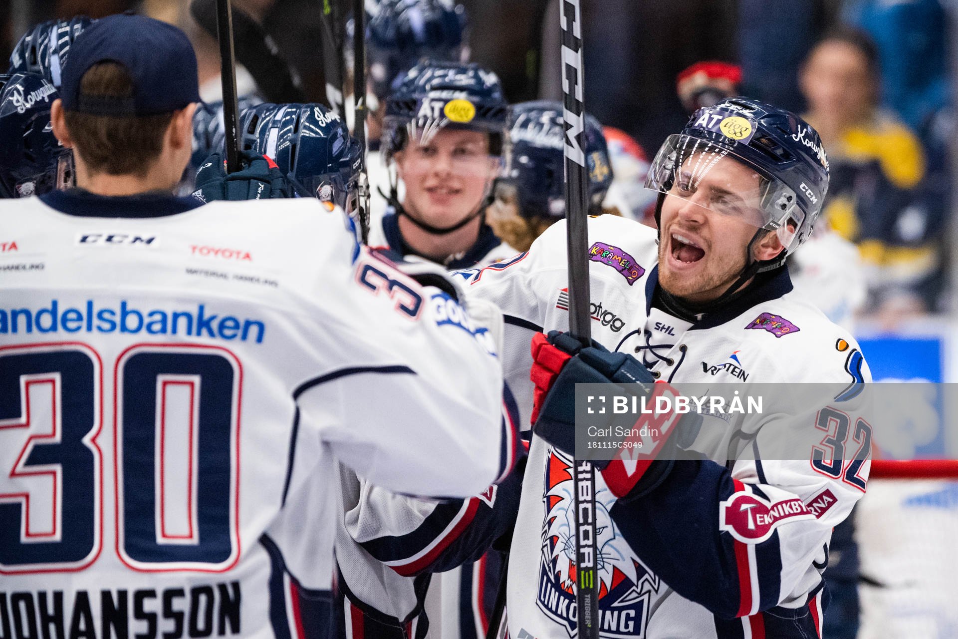 Linköpings Lukas Bengtsson jublar