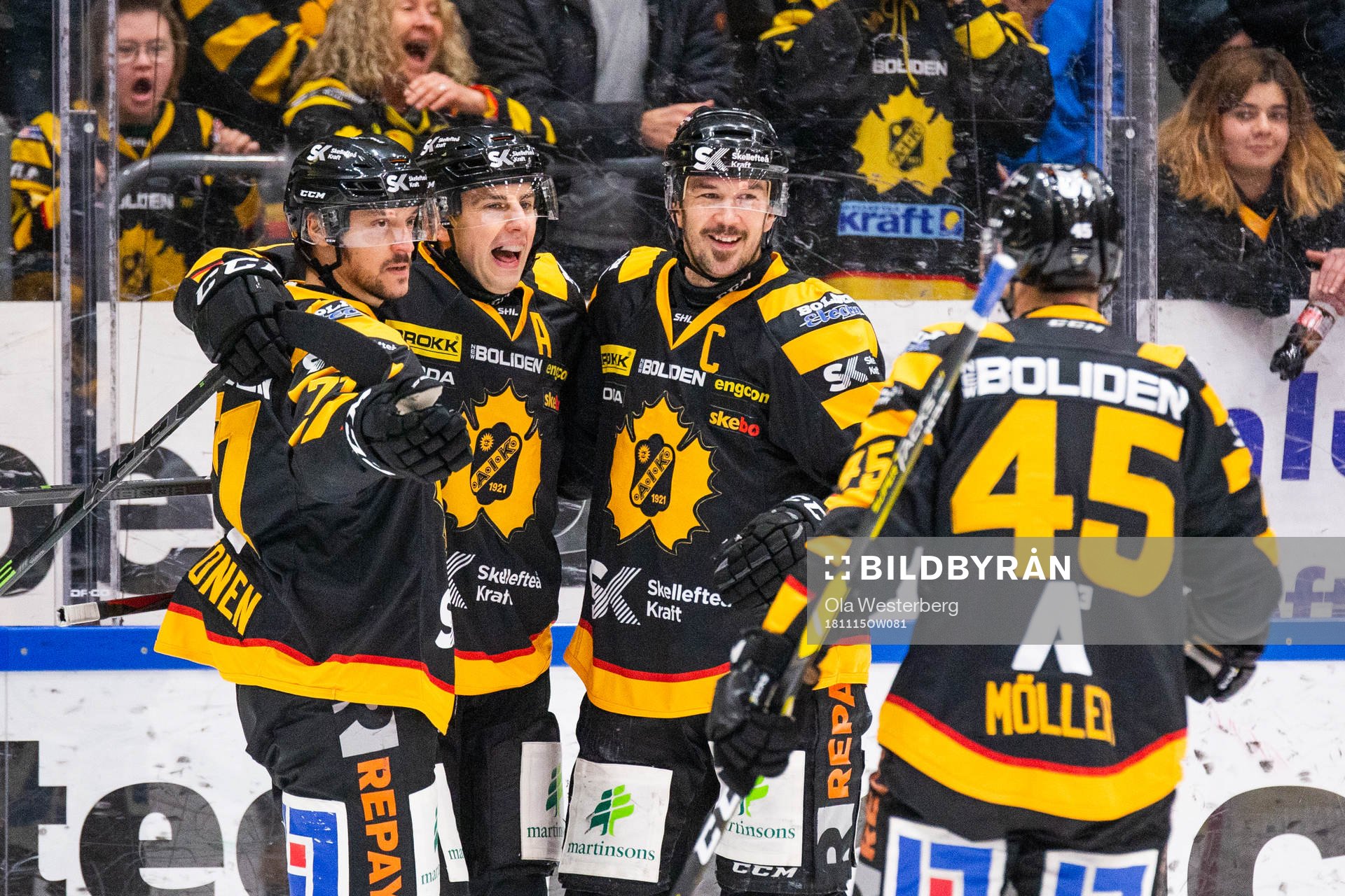 Skellefteås Juhamatti Aaltonen, Joakim Lindström, Jimmie