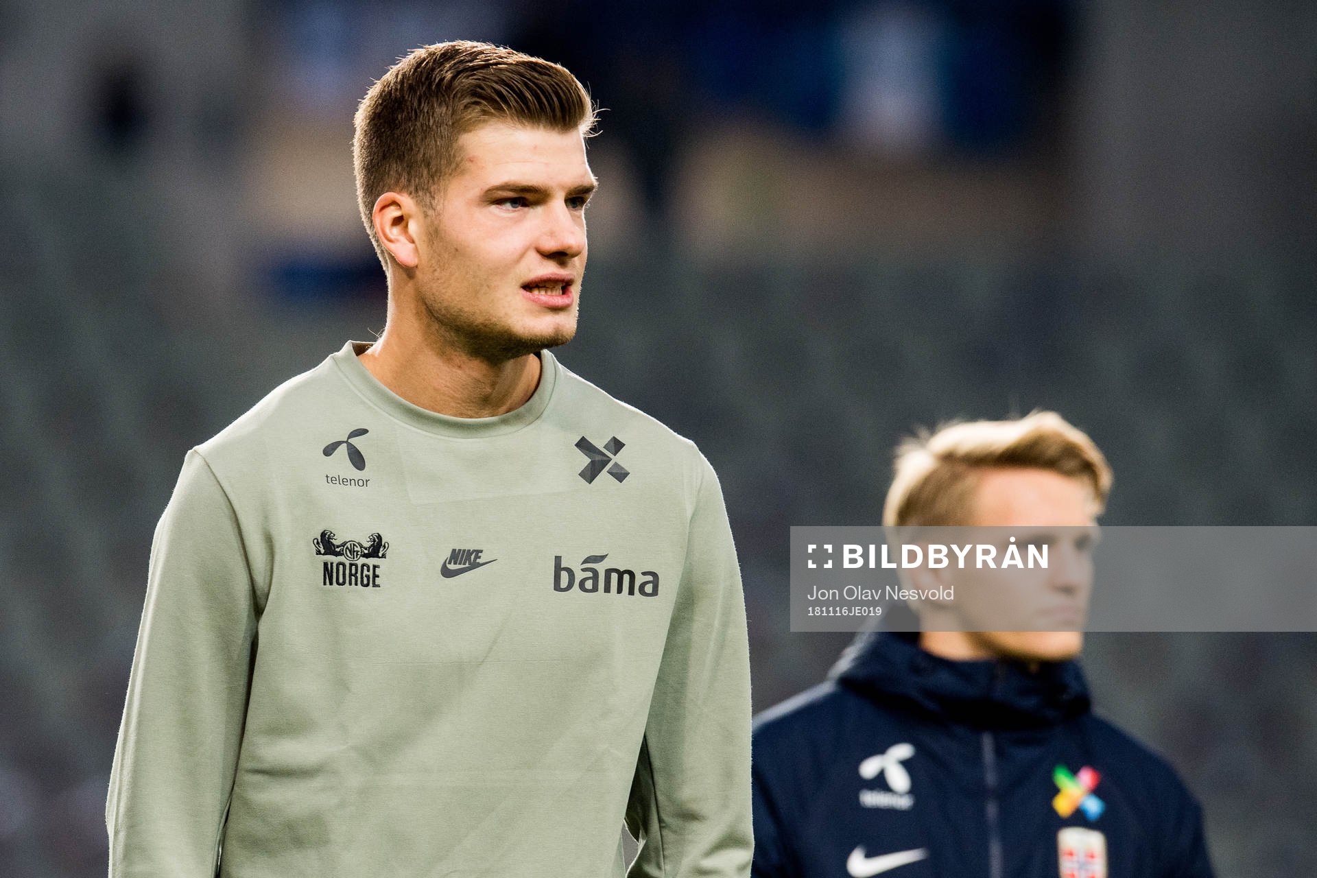Alexander Sørloth and Martin Ødegaard of Norway