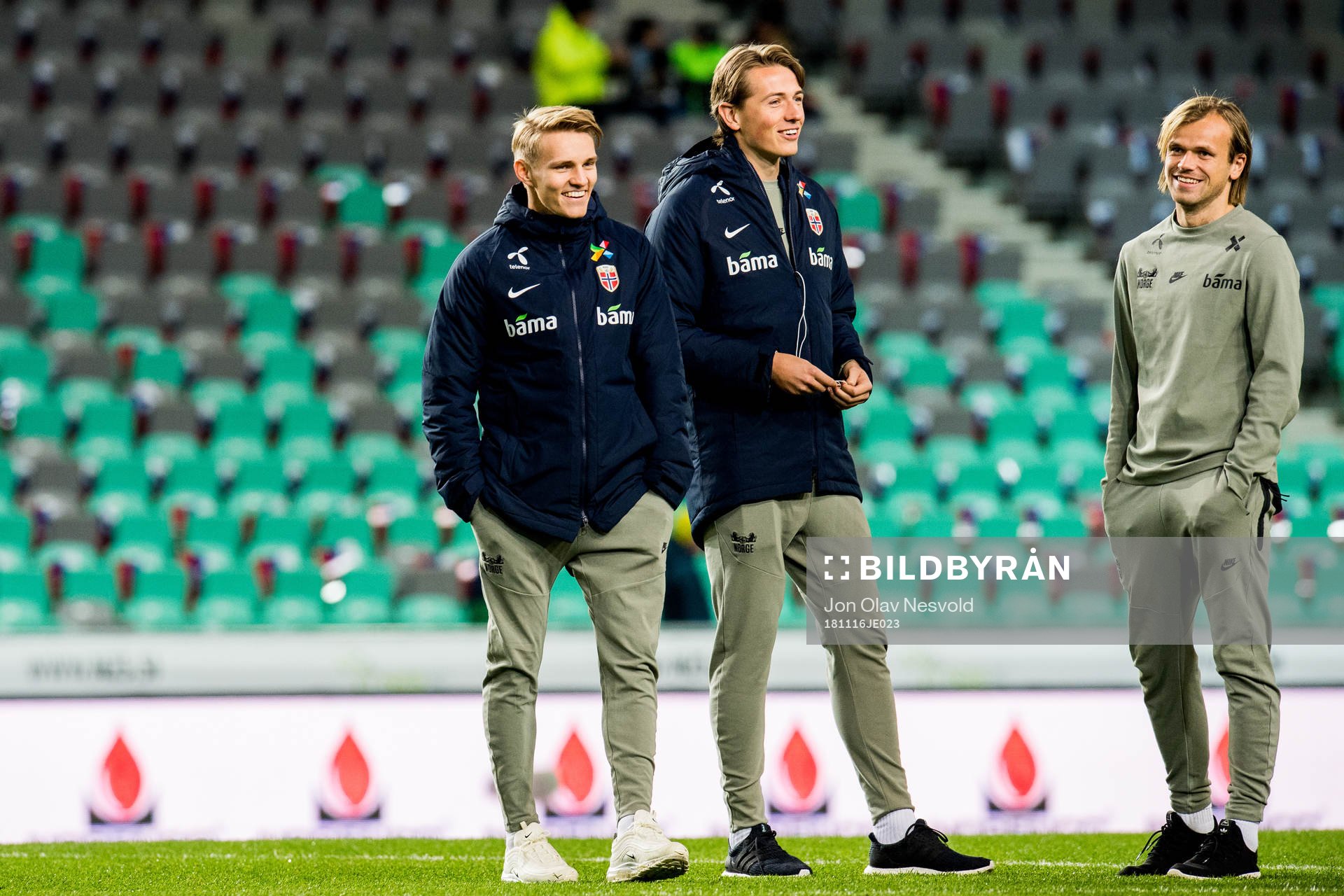 Martin Ødegaard, Sander Berge and Iver Fossum of Norway