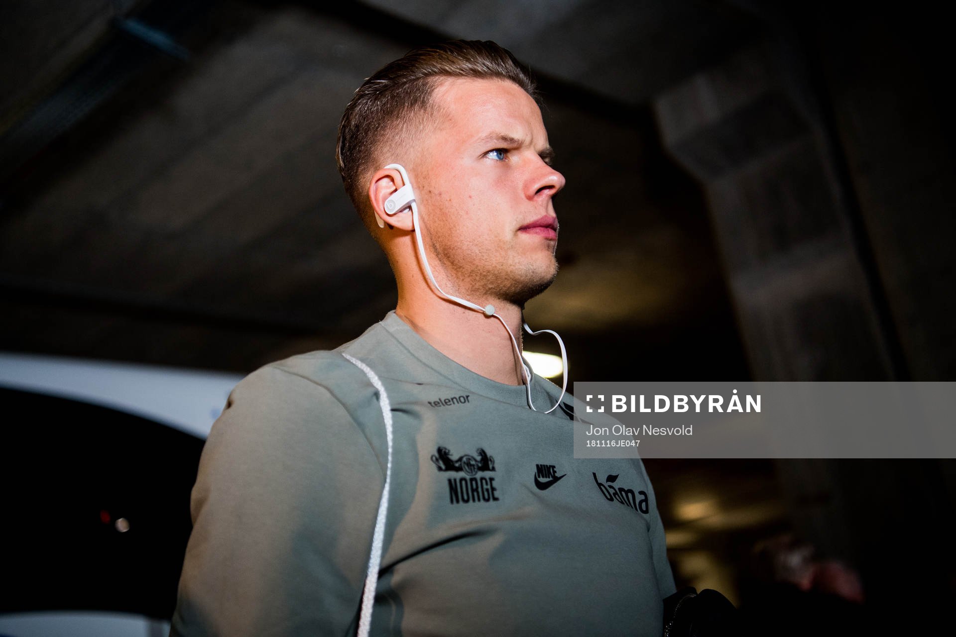 Goalkeeper Ørjan Håskjold Nyland of Norway arrives