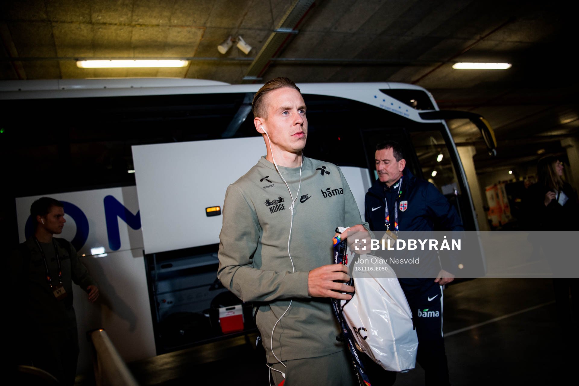 Stefan Johansen of Norway arrives