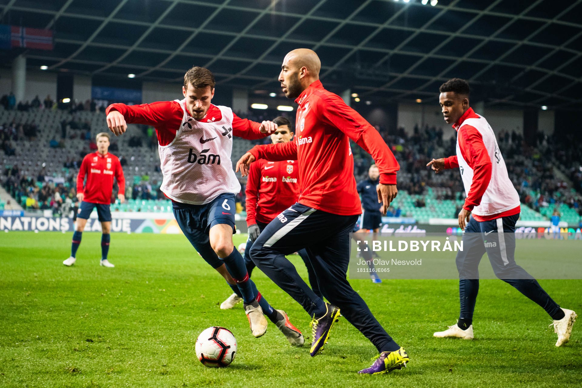 Håvard Nordtveit, Haitam Aleesami and Ola Kamara of Norway