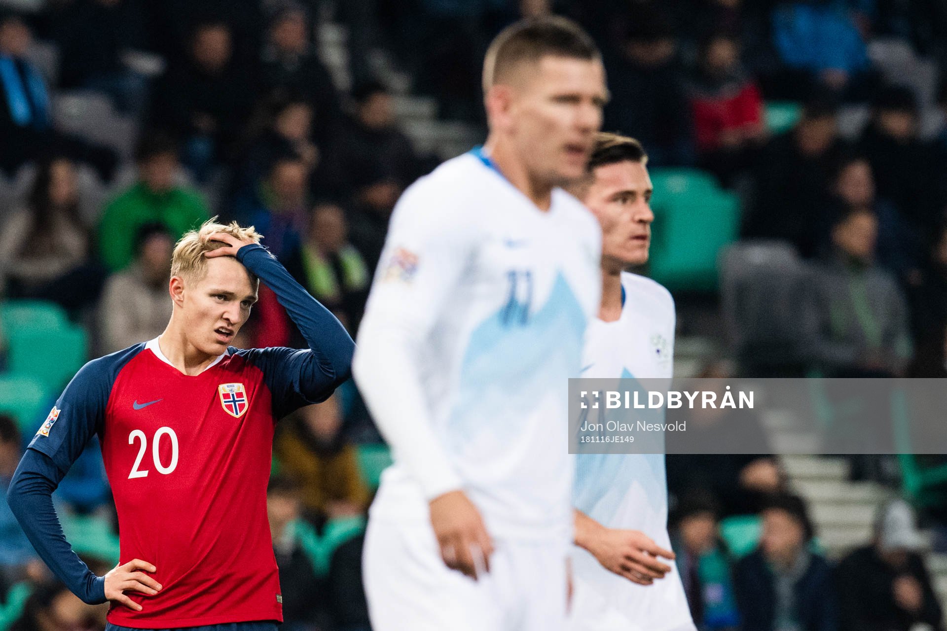 Martin Ødegaard of Norway looks dejected
