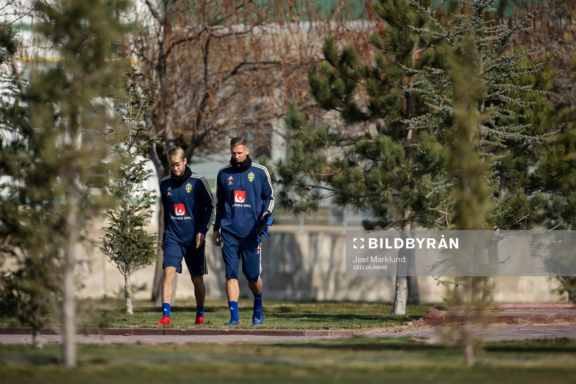 Filip Helander and Robin Olsen of Sweden