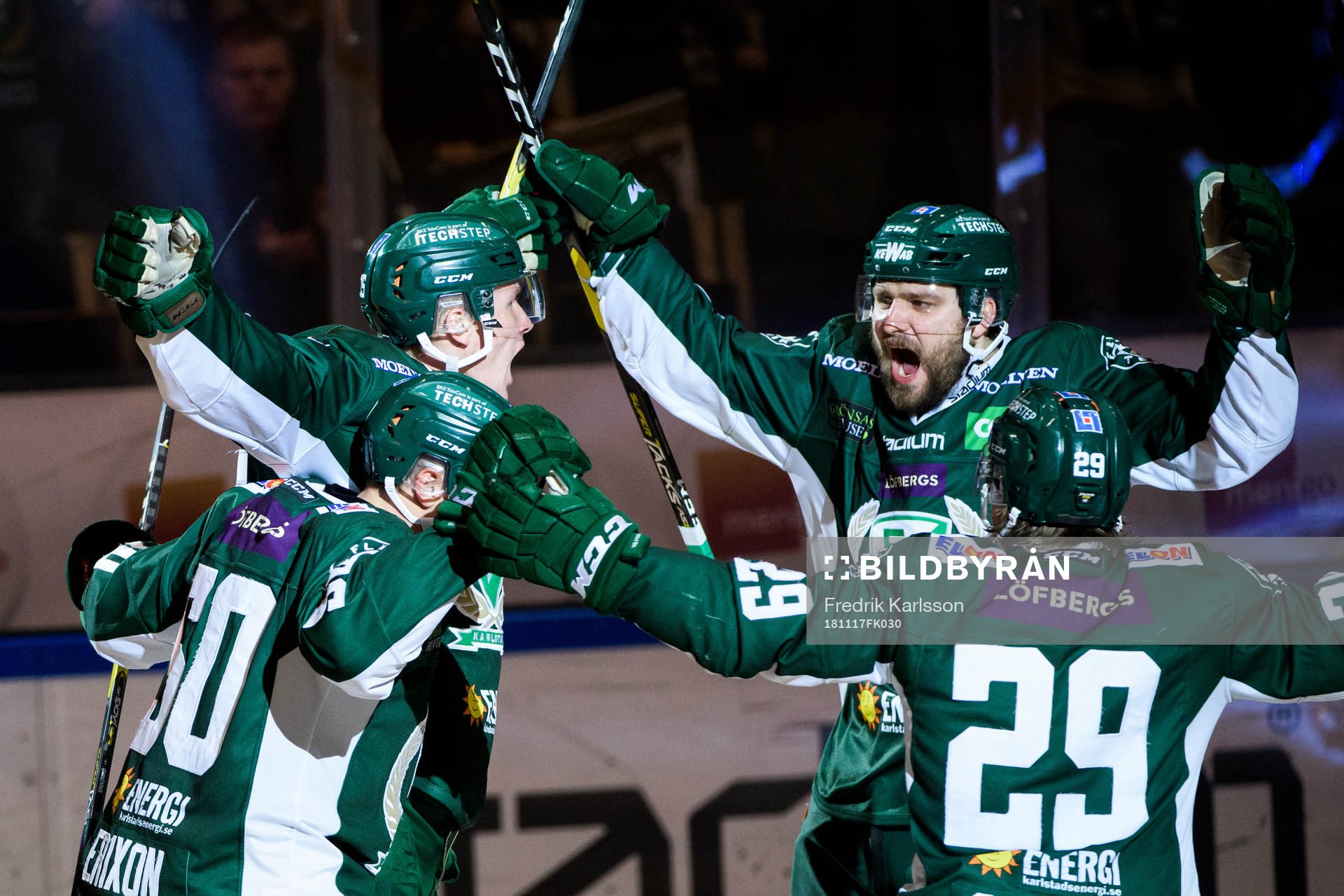 Färjestads Gustav Rydahl, Mikael Wikstrand, Sebastian