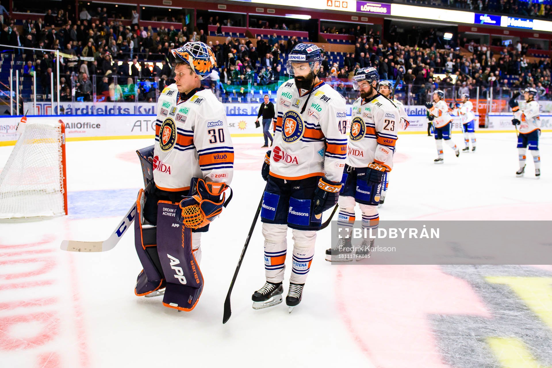 Växjös målvakt Viktor Fasth, Nils Carnbäck och Roman